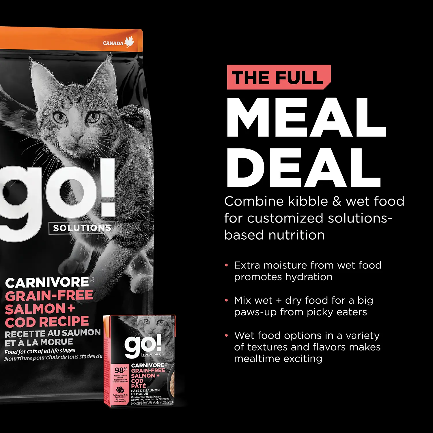 Petcurean Go! Solutions Carnivore Grain-Free Dry Cat Food Salmon & Cod 3-lb - Image 7