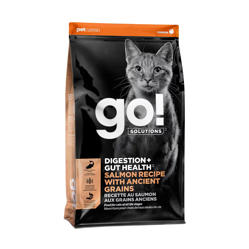 Petcurean Go! Solutions Digestion & Gut Health Dry Cat Food Salmon with Ancient Grains 3-lb