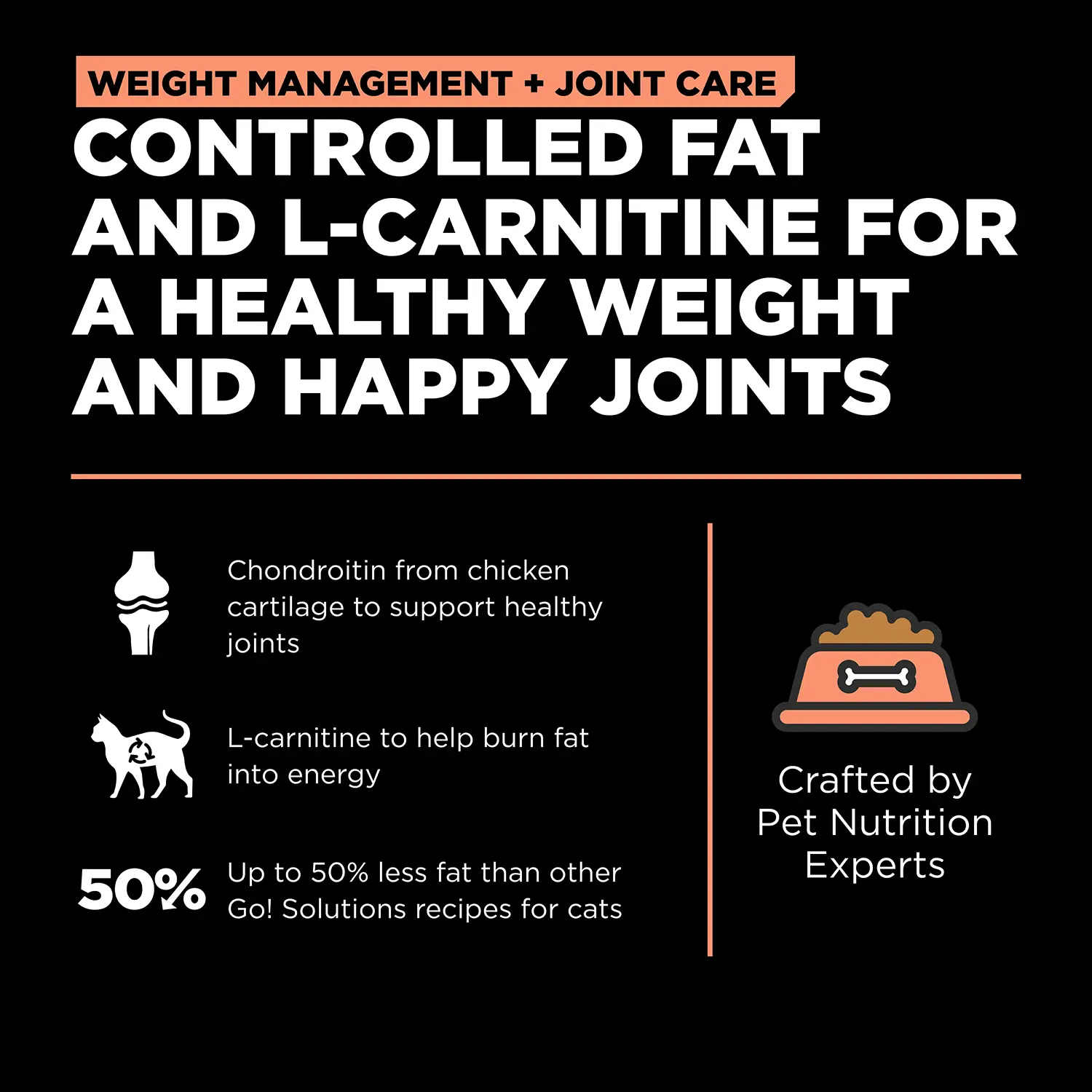 Petcurean Go! Solutions Weight Management & Joint Care Grain-Free Dry Cat Food Salmon 3-lb - Image 4