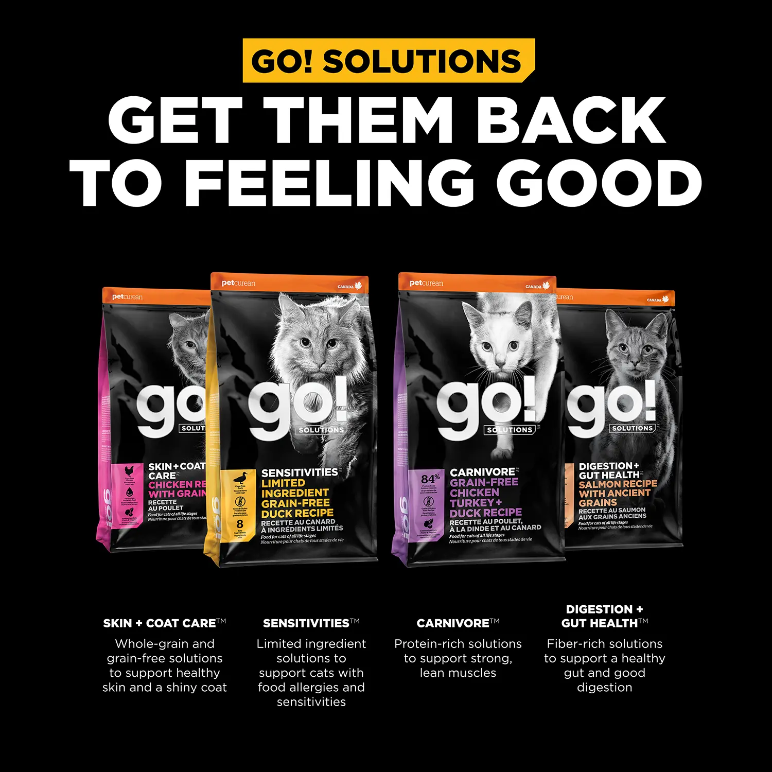 Petcurean Go! Solutions Weight Management & Joint Care Grain-Free Dry Cat Food Salmon 3-lb - Image 7
