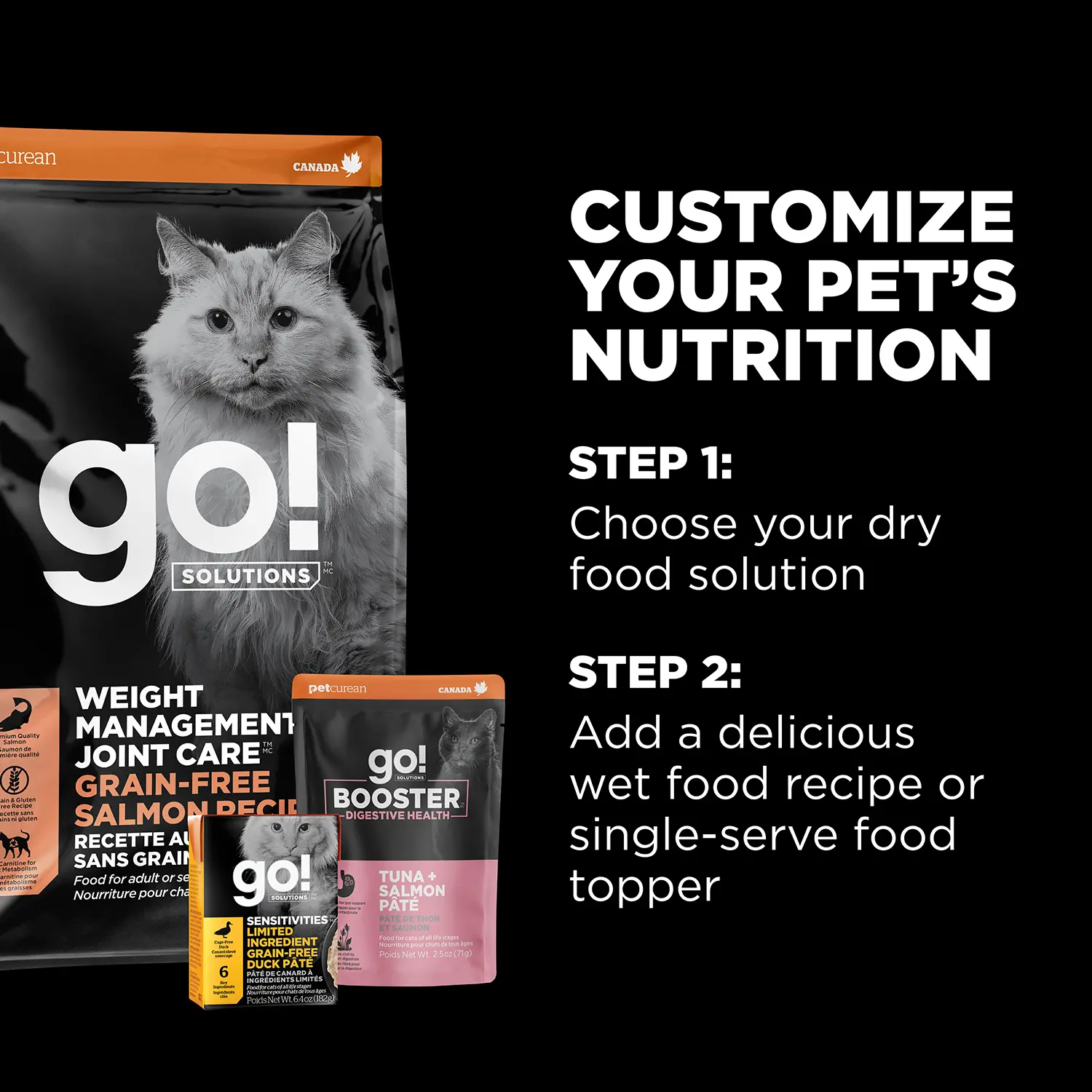 Petcurean Go! Solutions Weight Management & Joint Care Grain-Free Dry Cat Food Salmon 3-lb - Image 8