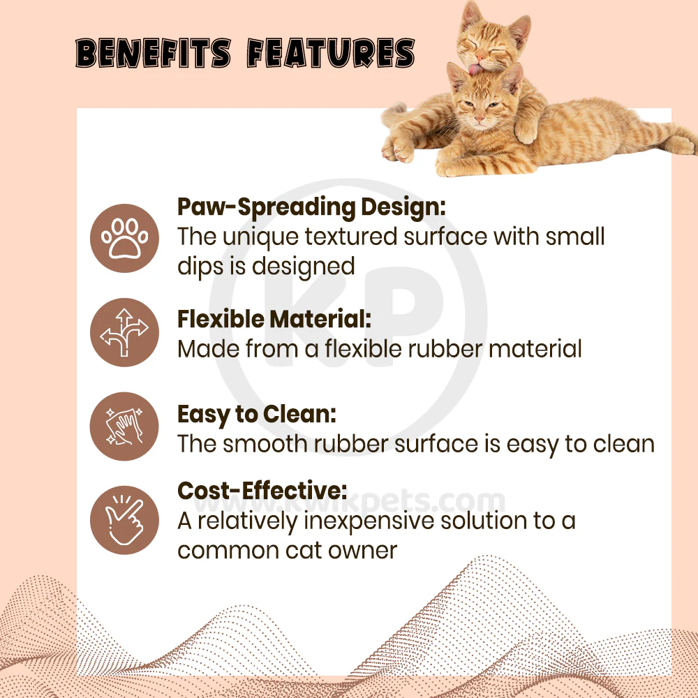 Petlinks Purr-Fect Paws Litter Mat Grey Medium - Image 2