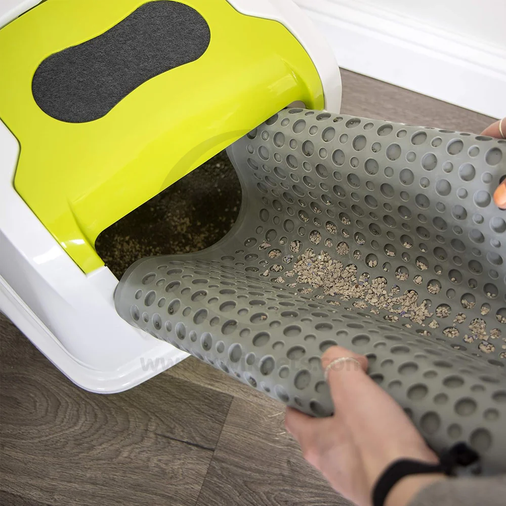 Petlinks Purr-Fect Paws Litter Mat Grey Medium - Image 4
