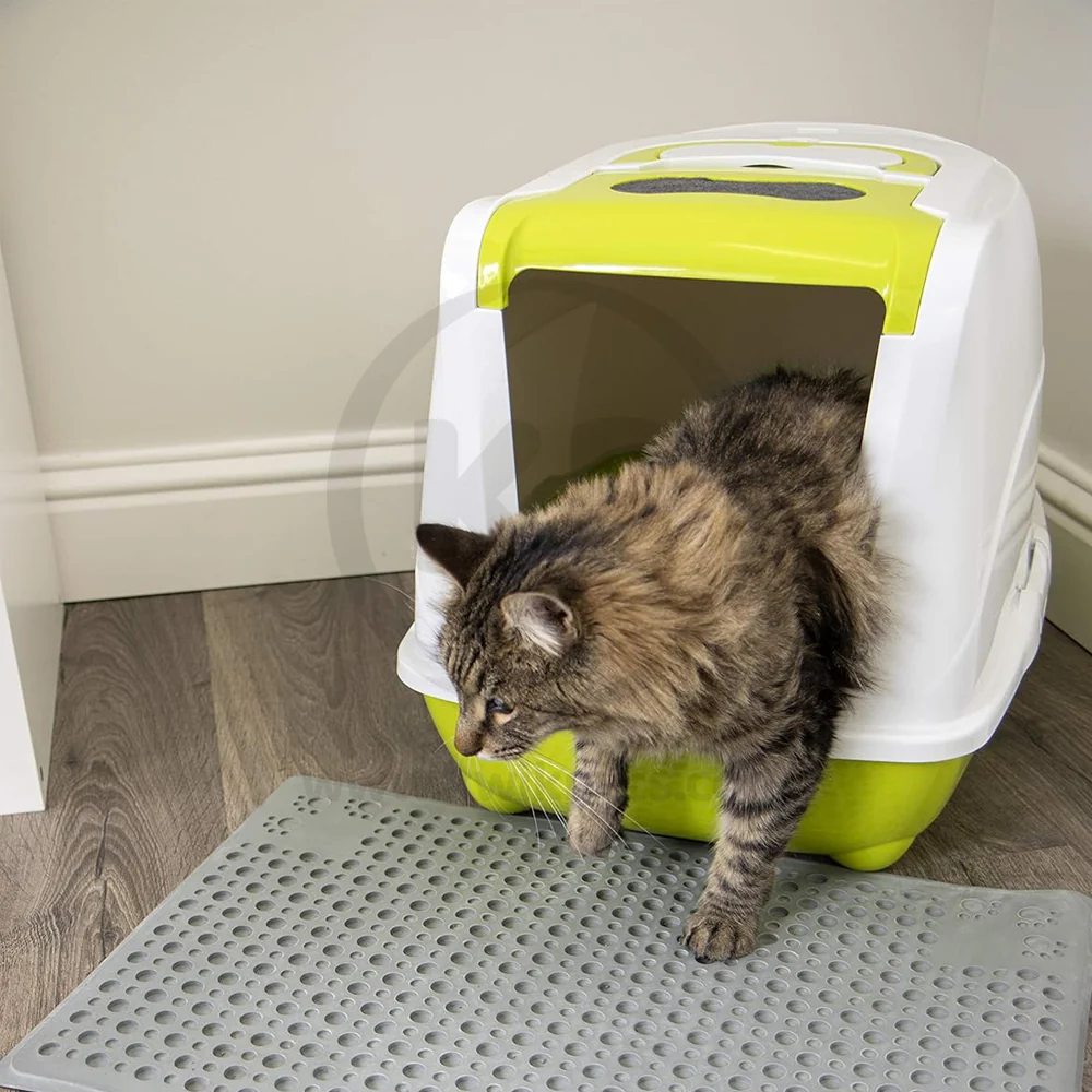 Petlinks Purr-Fect Paws Litter Mat Grey Medium - Image 5