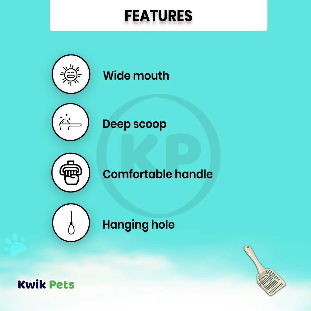 Petmate Cat Litter Scoop with Microban Bleached Linen Large - Image 2