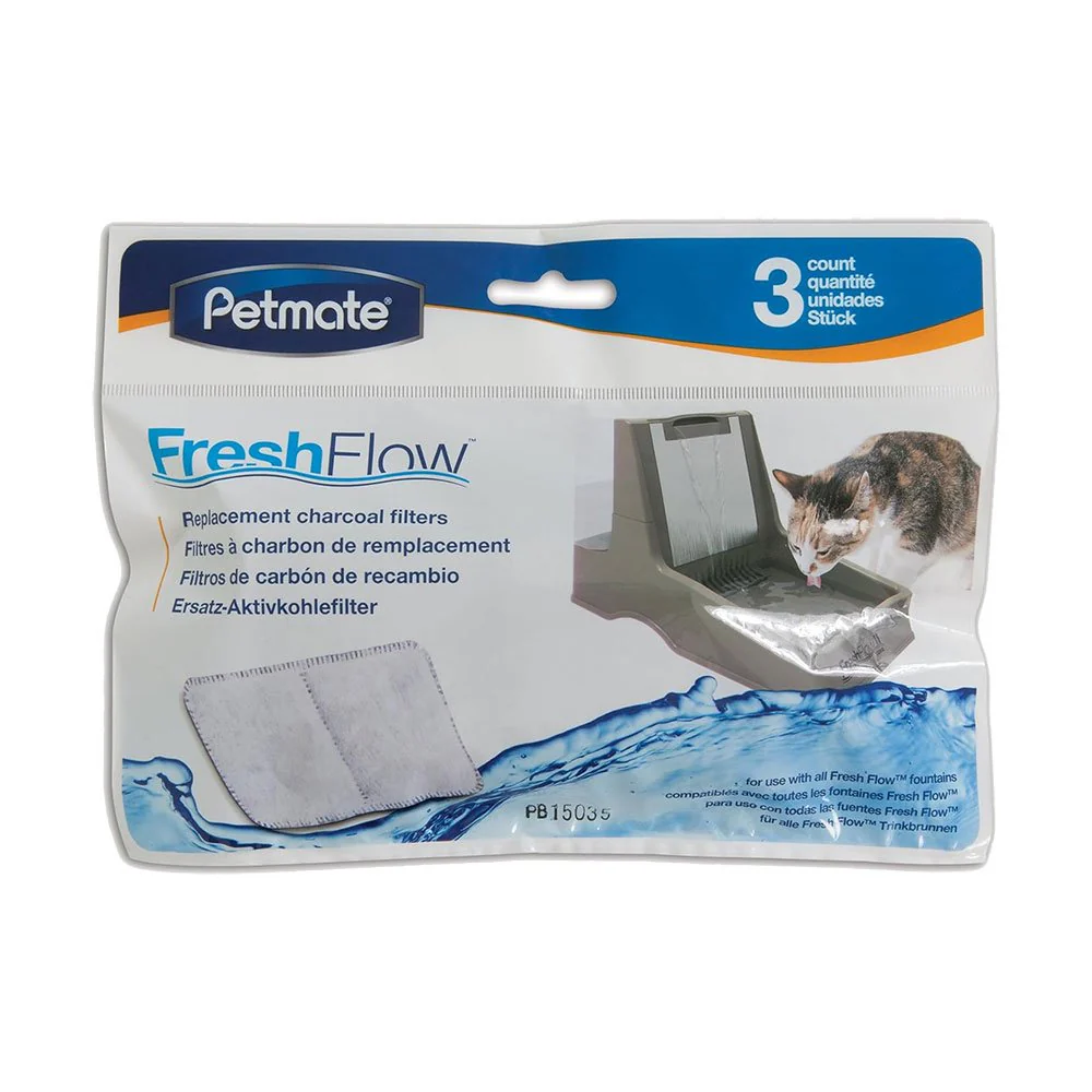 Petmate Fresh Flow Replacement Charcoal Filter 3 Pack