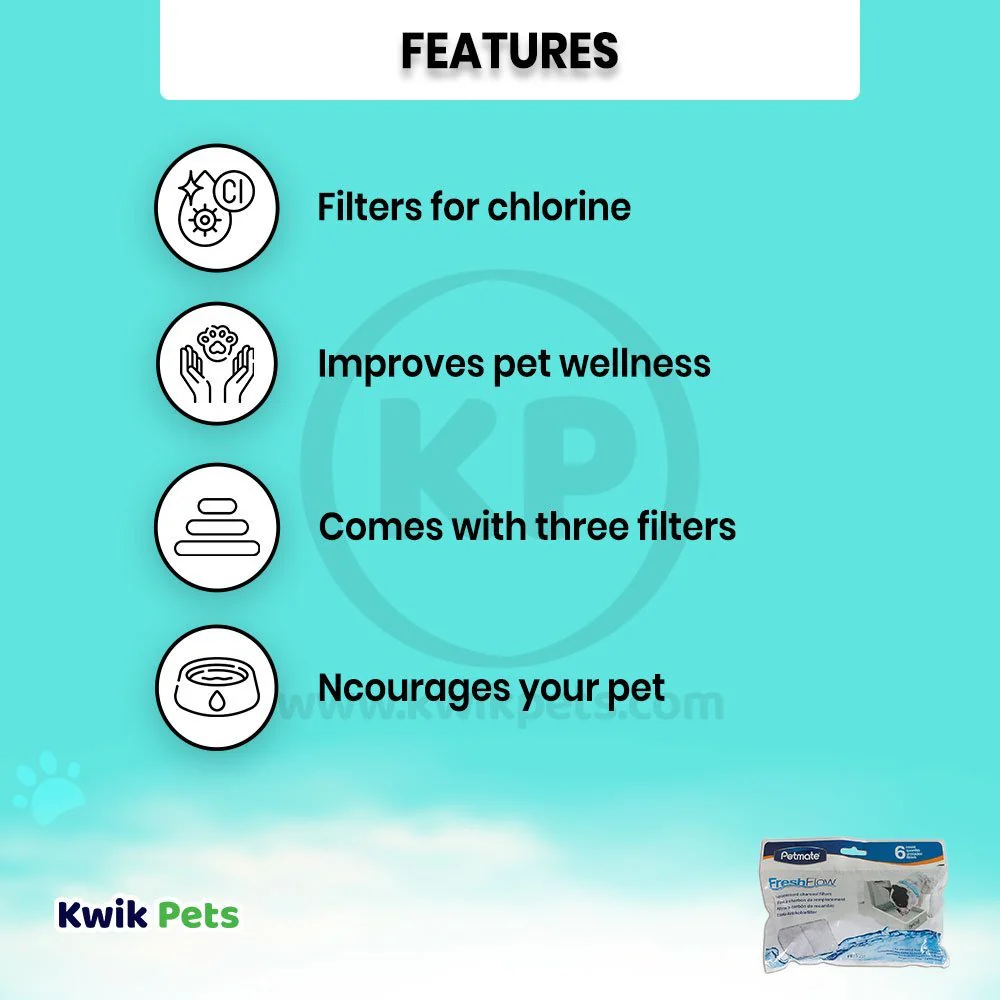Petmate Fresh Flow Replacement Charcoal Filter 6 Pack - Image 2