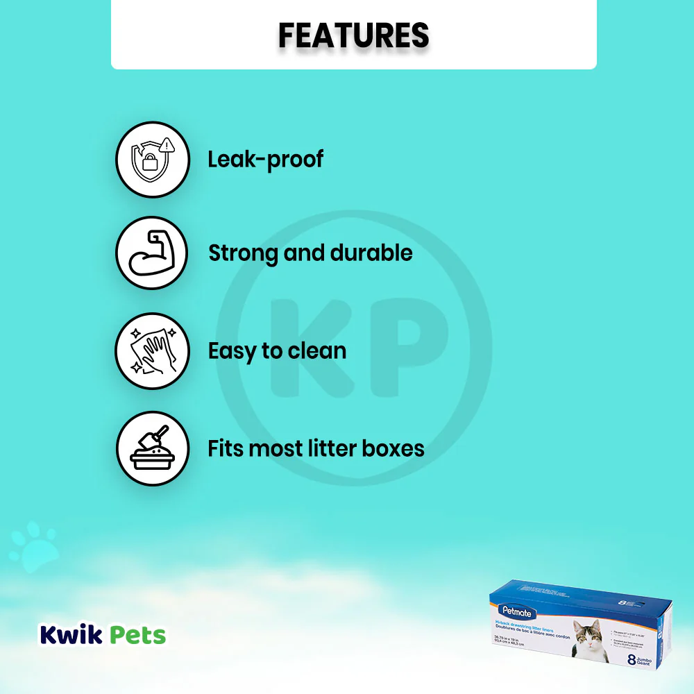 Petmate Hi-Back Drawstring Litter Pan Liners Clear Jumbo 8 Count - Image 3