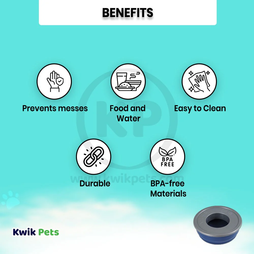 Petmate No Spill Dog Bowl Blue Medium - Image 4