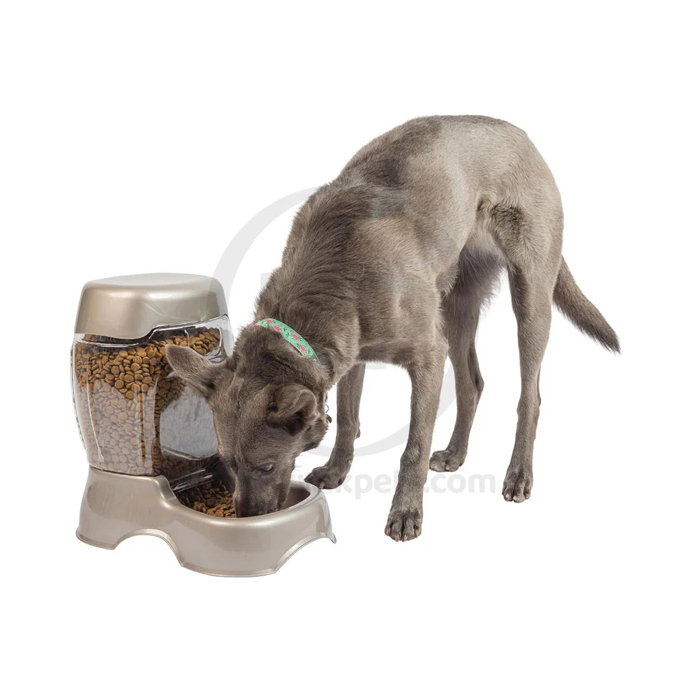 Petmate Pet Cafe Automatic Dog & Cat Gravity Feeder Pearl Tan Small - Image 4