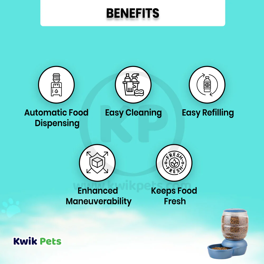 Petmate Replendish Automatic Dog & Cat Gravity Feeder with Microban Pearl Peacock Blue Extra Small - Image 3