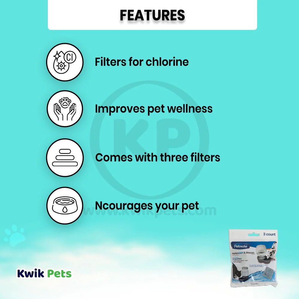 Petmate Replendish Charcoal Replacement Filter Grey 3 Count - Image 2