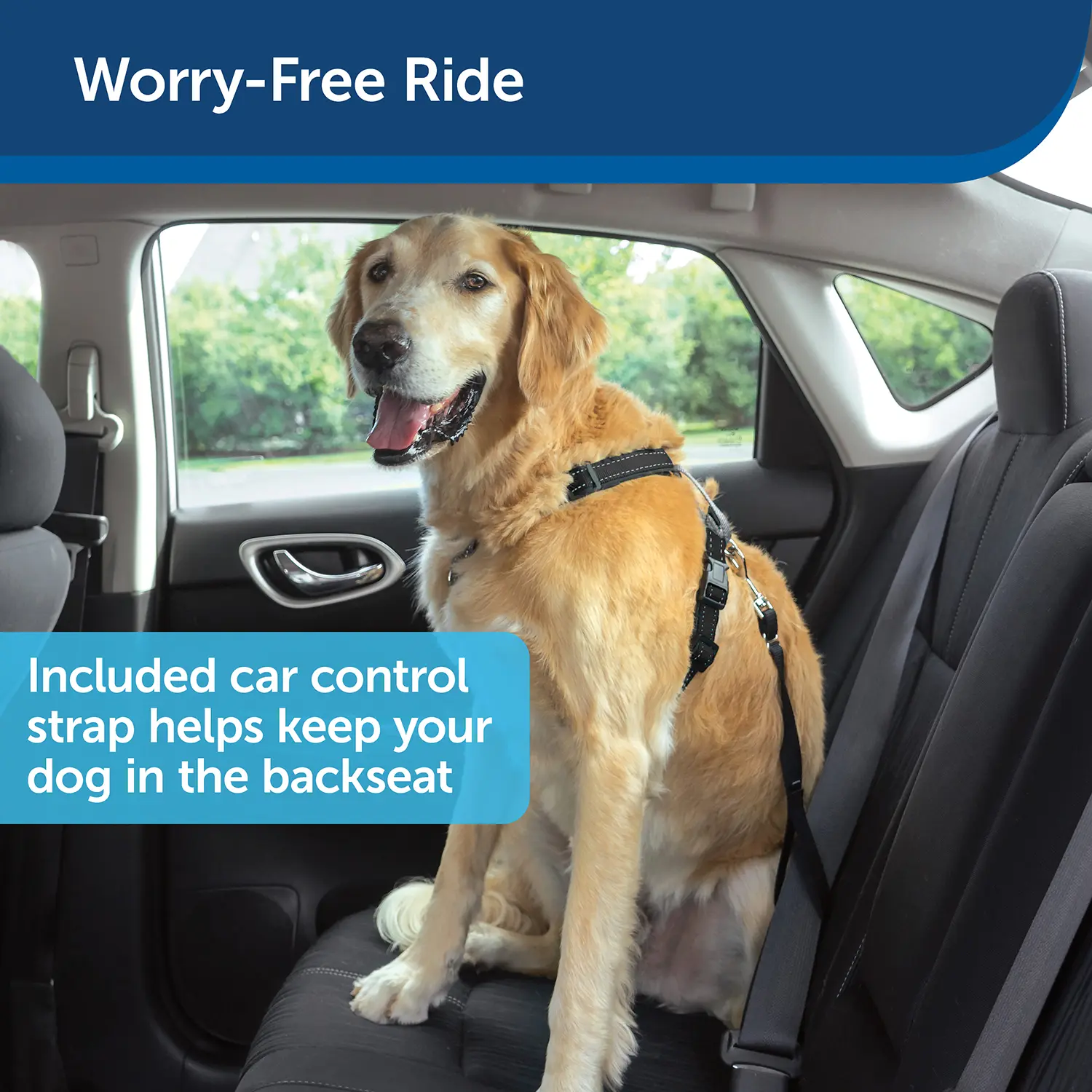 PetSafe 3-in-1 Reflective Dog Harness with Car Control Strap Black Large - Image 4
