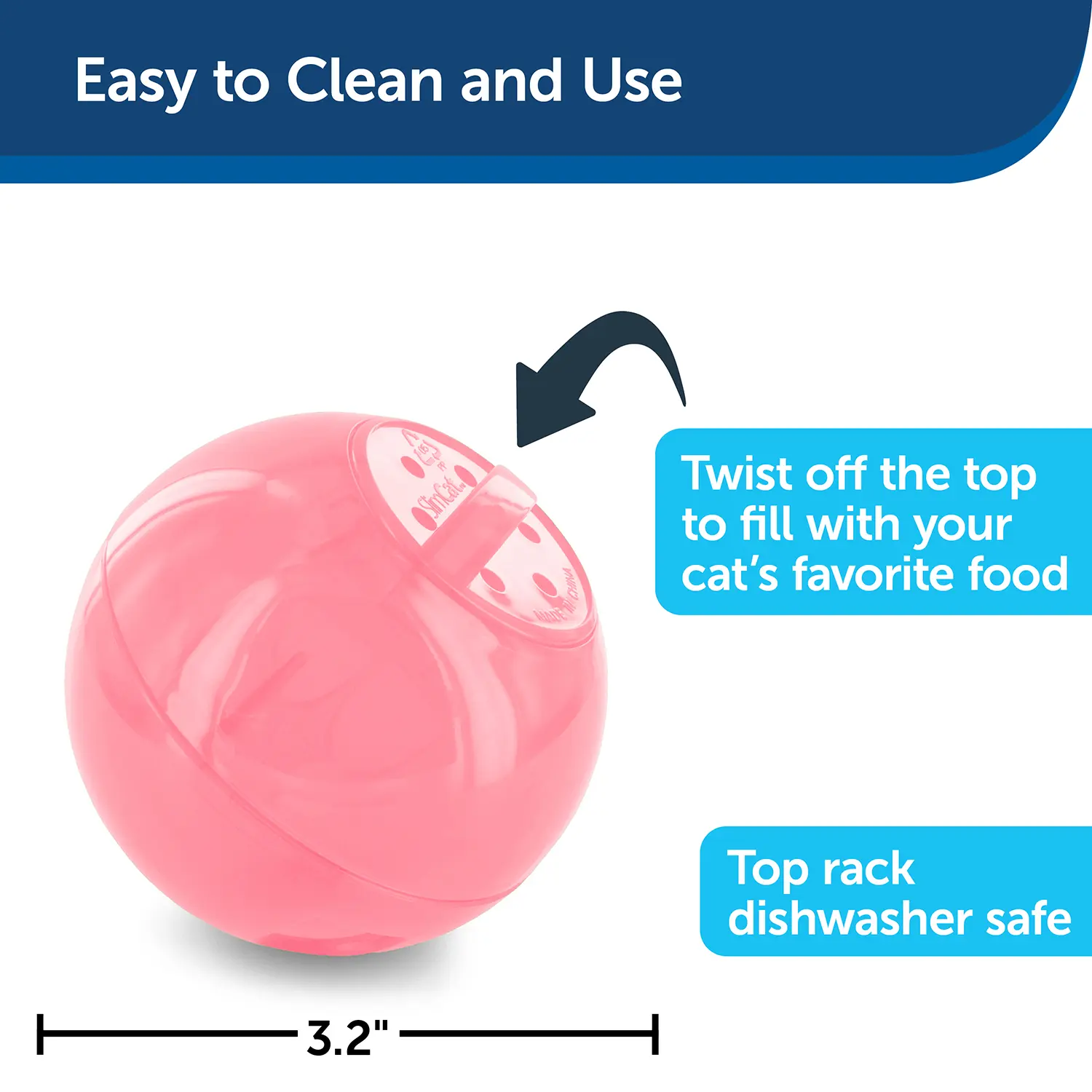PetSafe SlimCat Interactive Cat Feeder Ball Pink - Image 3