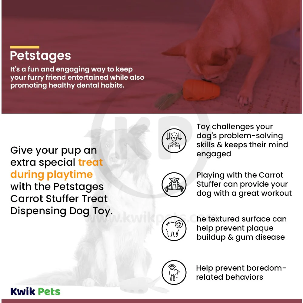 Petstages Carrot Stuffer Treat-Dispensing Interactive Dog Toy - Image 3