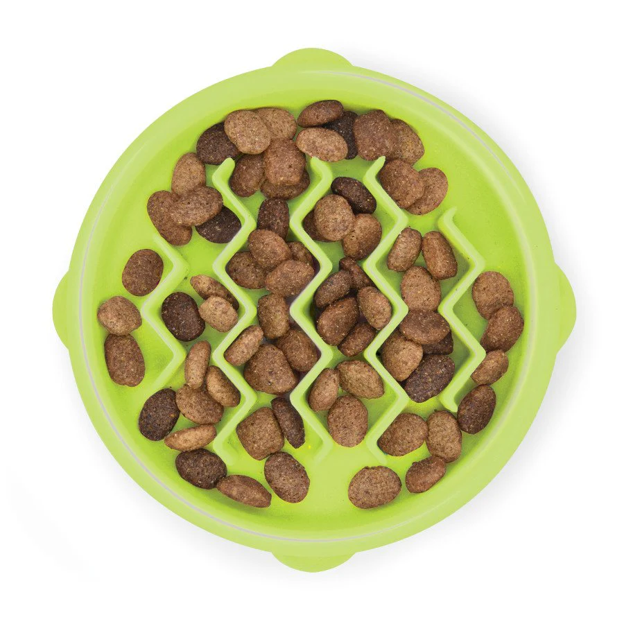 Petstages Hound Kitty Slow Feeder Cat Bowl Green Extra Small 6-oz