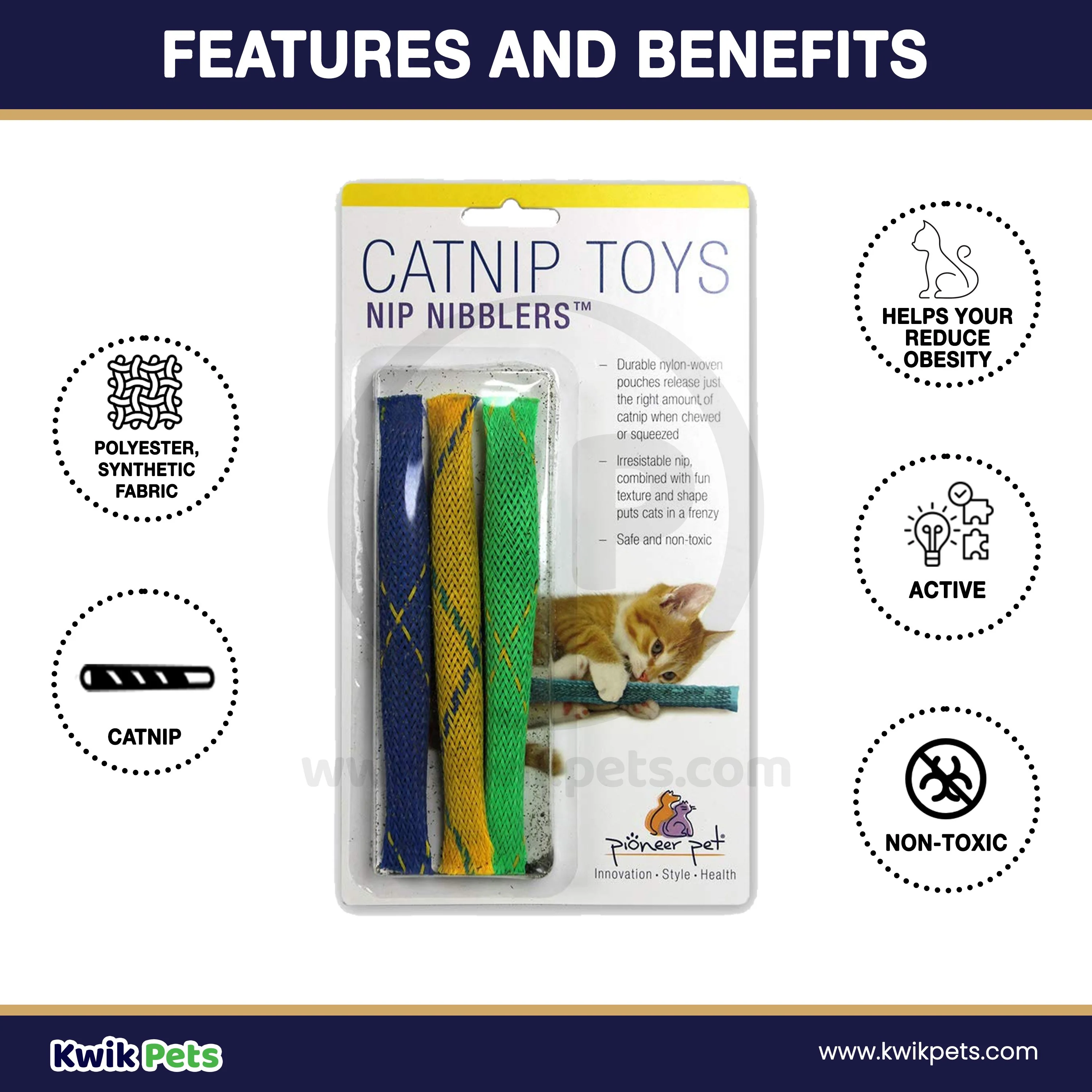 Pioneer Pet Nip Nibbler Catnip Cat Toy 3 Count - Image 4