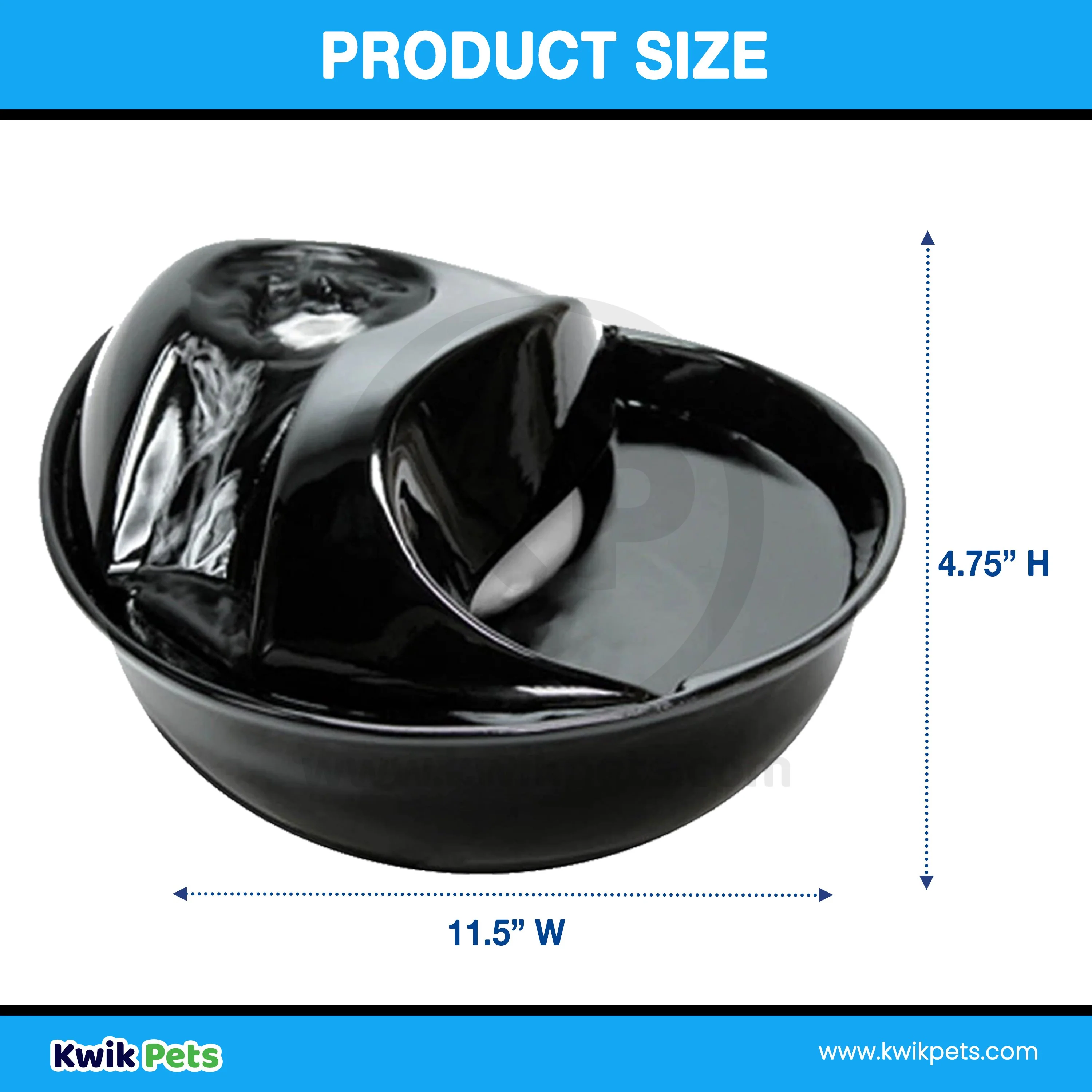 Pioneer Pet Raindrop Ceramic Dog & Cat Drinking Fountain Black 60-oz - Image 7