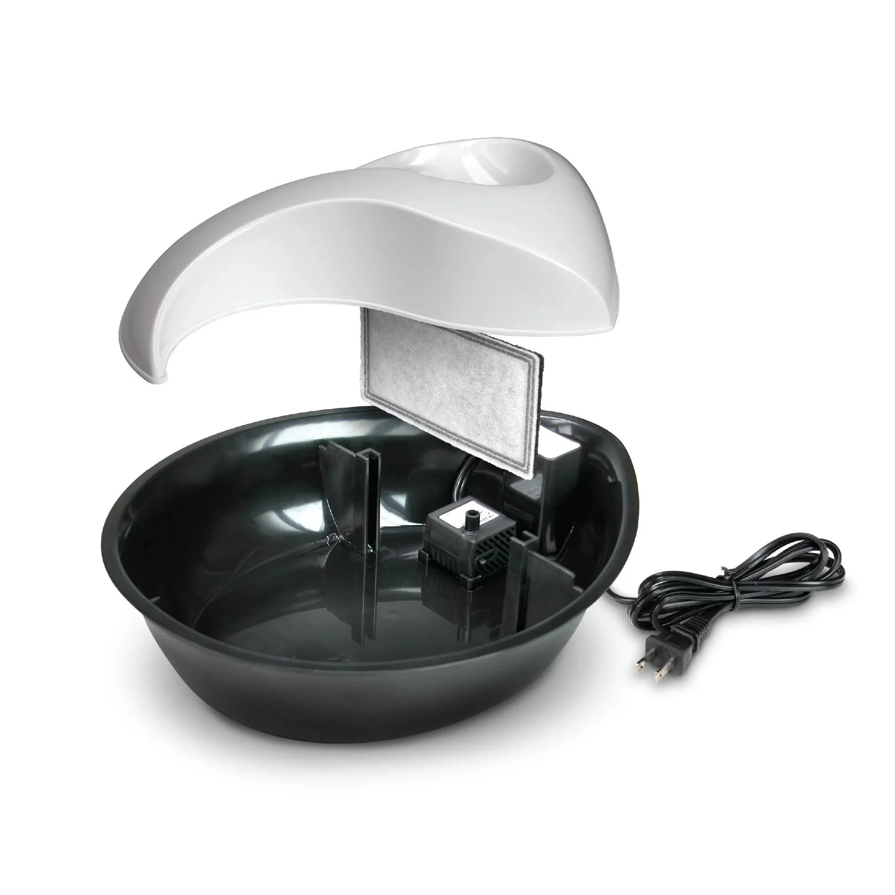 Pioneer Pet Raindrop Design Plastic Dog & Cat Drinking Fountain Black & White 60-oz - Image 3