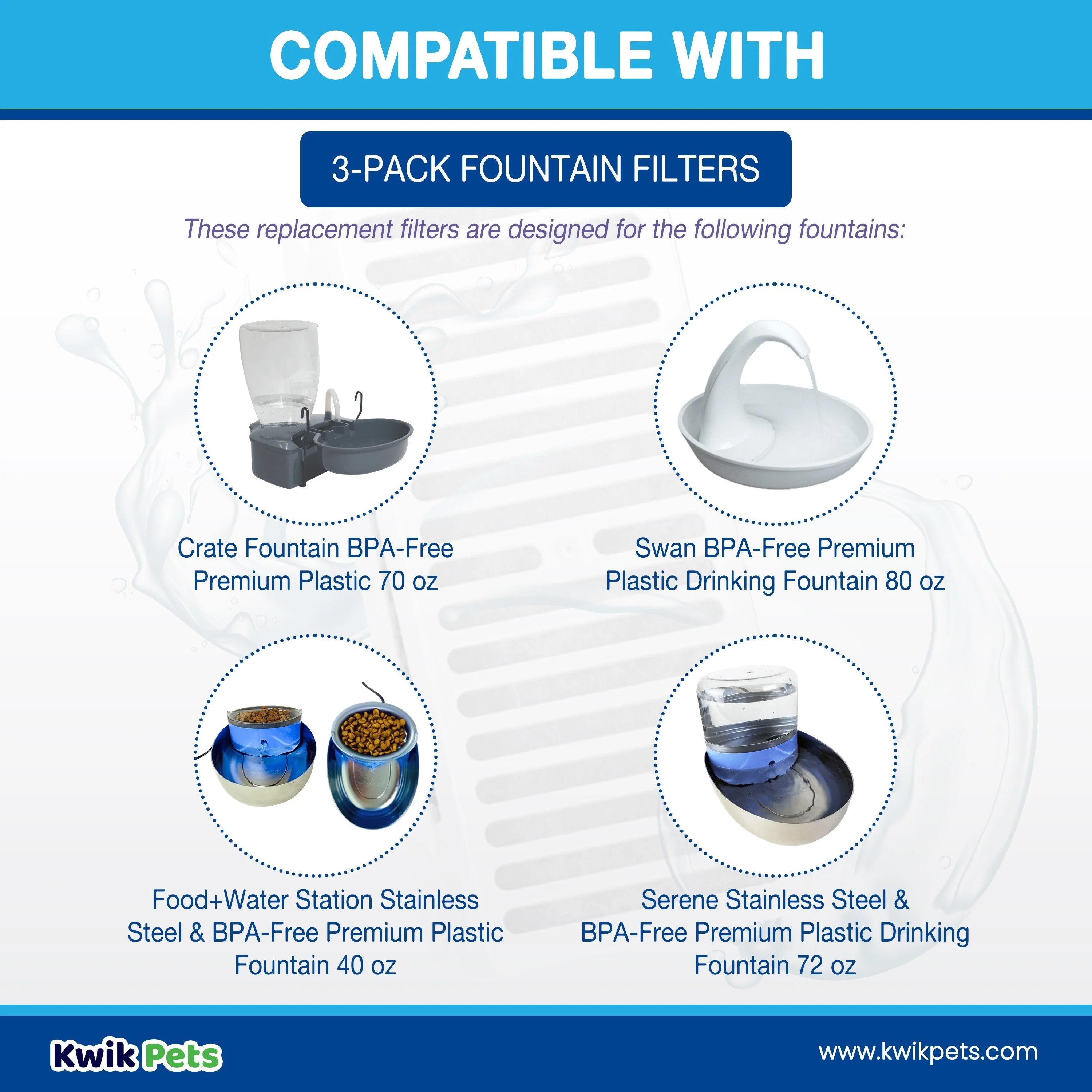 Pioneer Pet T-shaped Replacement Filters for Dog & Cat Drinking Fountain 3 Count - Image 4