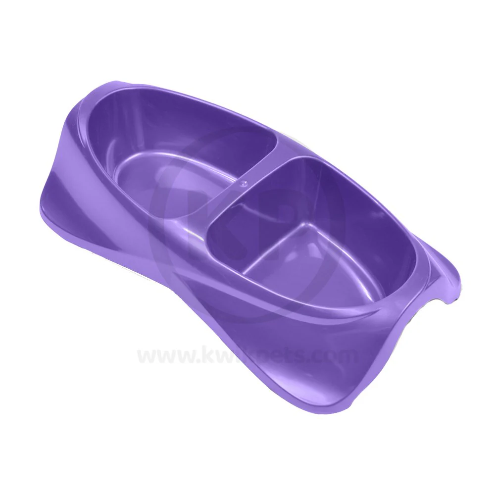 Van Ness Plastics Lightweight Double Dish for Cats Assorted Large