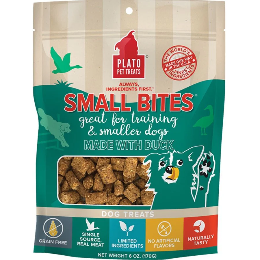 Plato Small Bites Duck Grain-Free Dog Treats 6-oz