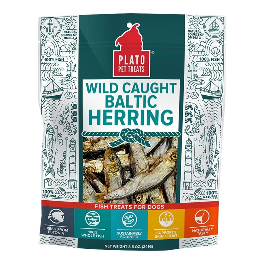 Plato Wild Caught Baltic Herring Fish Dog Treats 8.5-oz