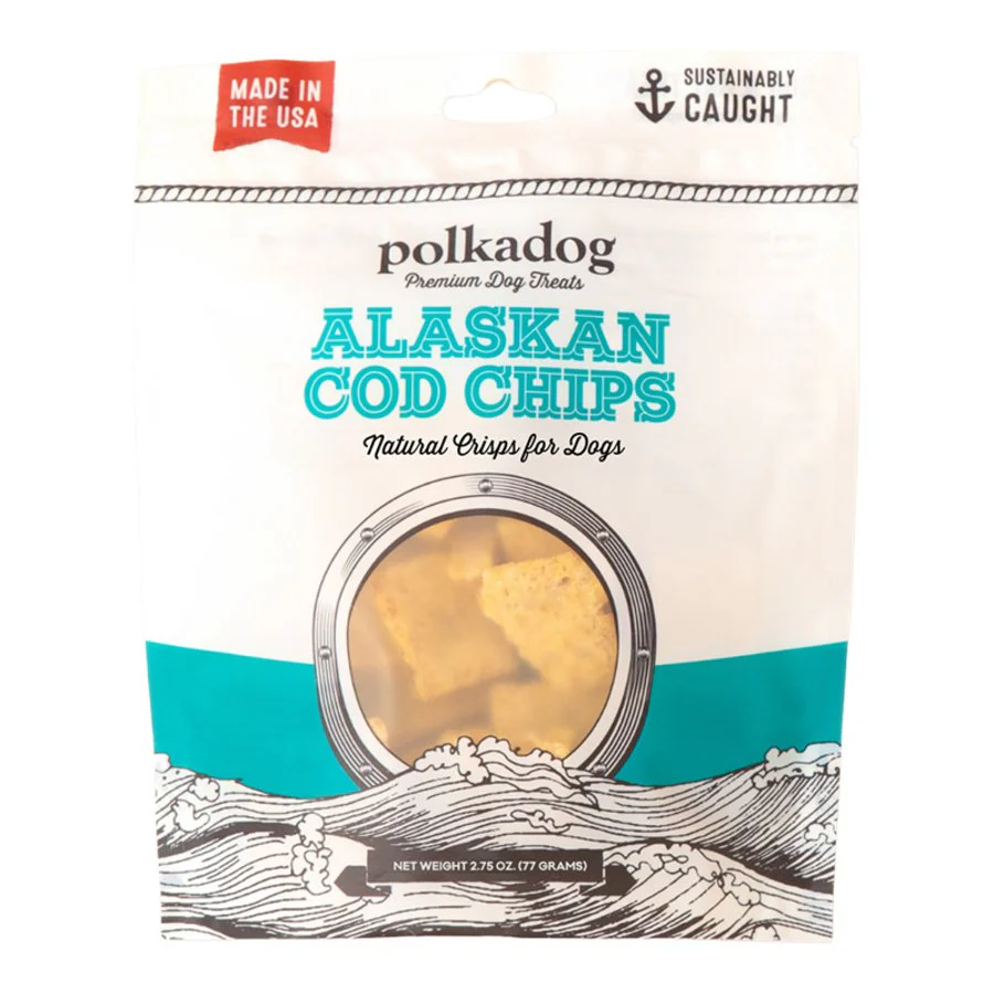 Polkadog Alaskan Cod Chips Dog & Cat Treats 2.75-oz