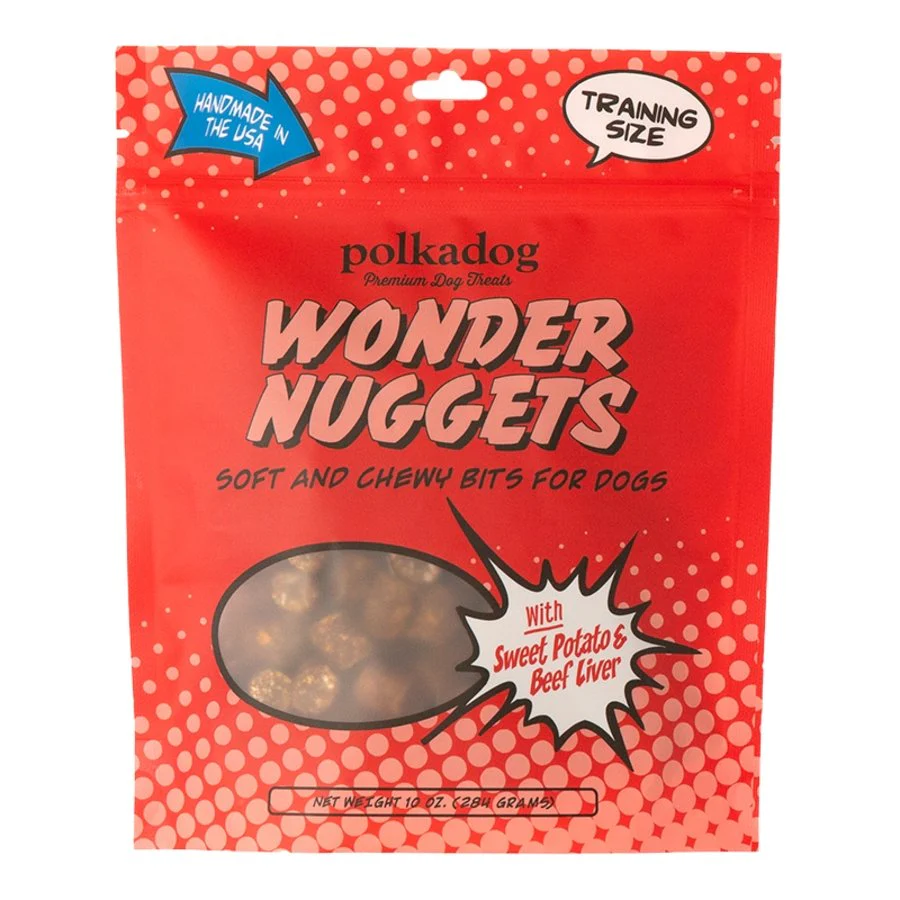 PolkaDog Bakery Wonder Nuggets Beef & Sweet Potato Soft Chewy Training Treats for Dogs & Cats 10-oz Pouch