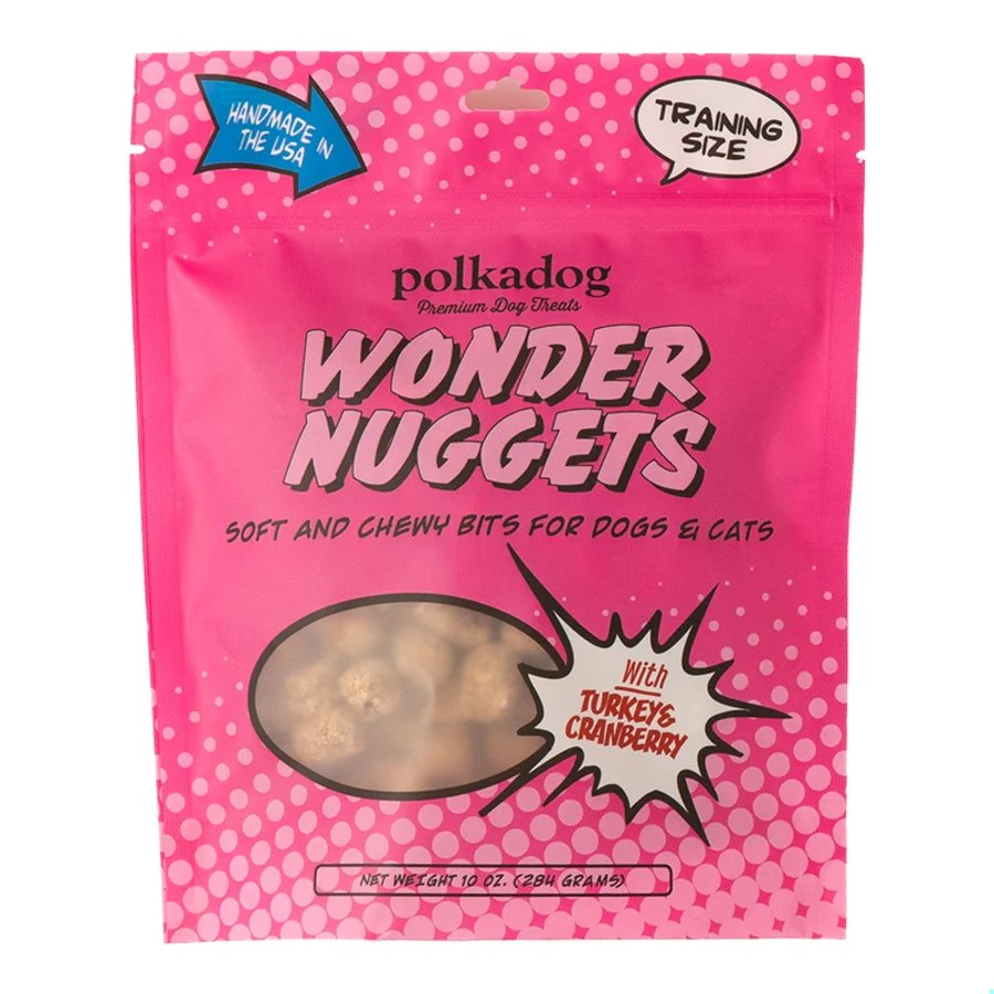 Polkadog Wonder Nuggets Soft & Chewy Dog & Cat Treats Turkey & Cranberry 10-oz