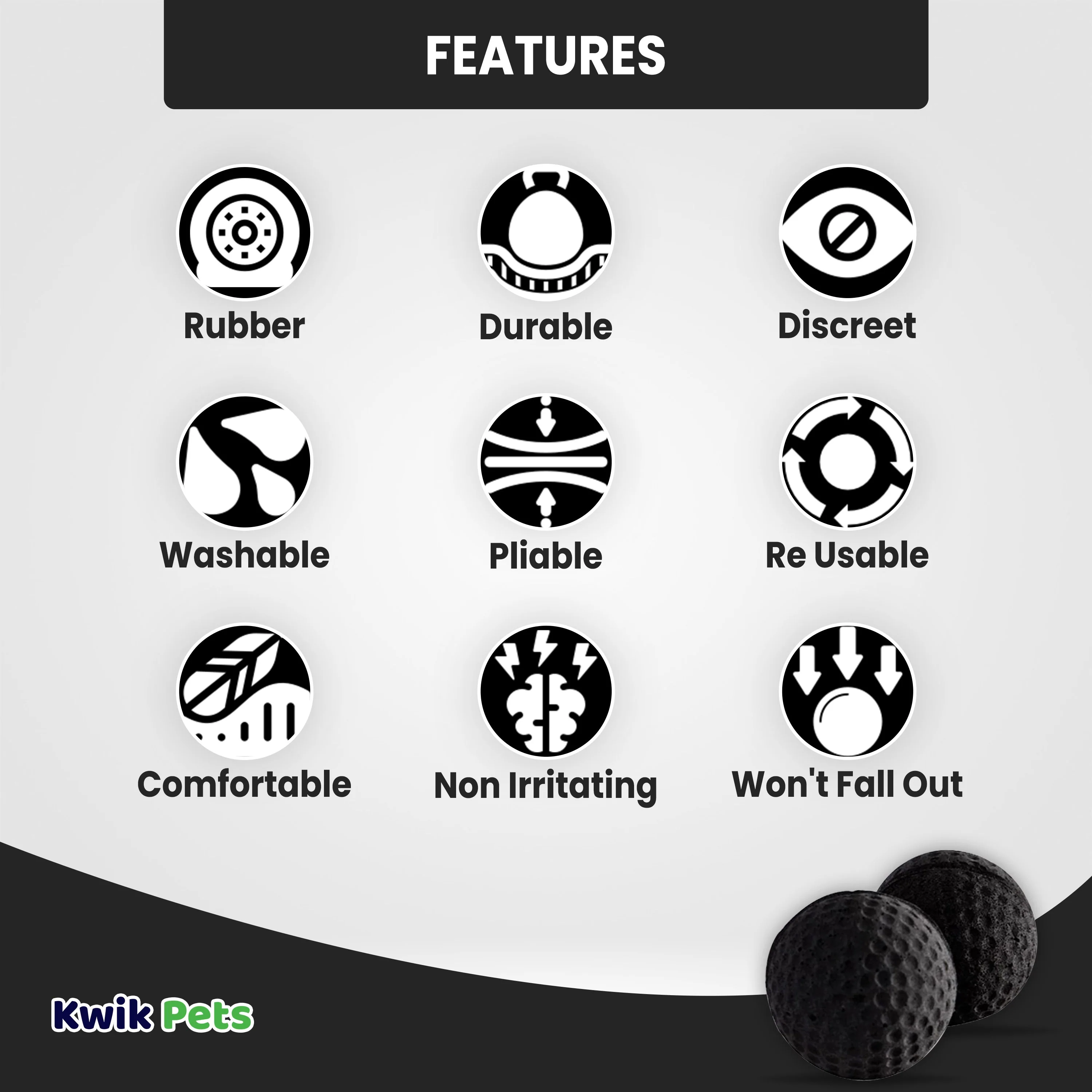 Equine Healthcare International Pony Pomms Horse Ear Plugs Black 2 Count - Image 3