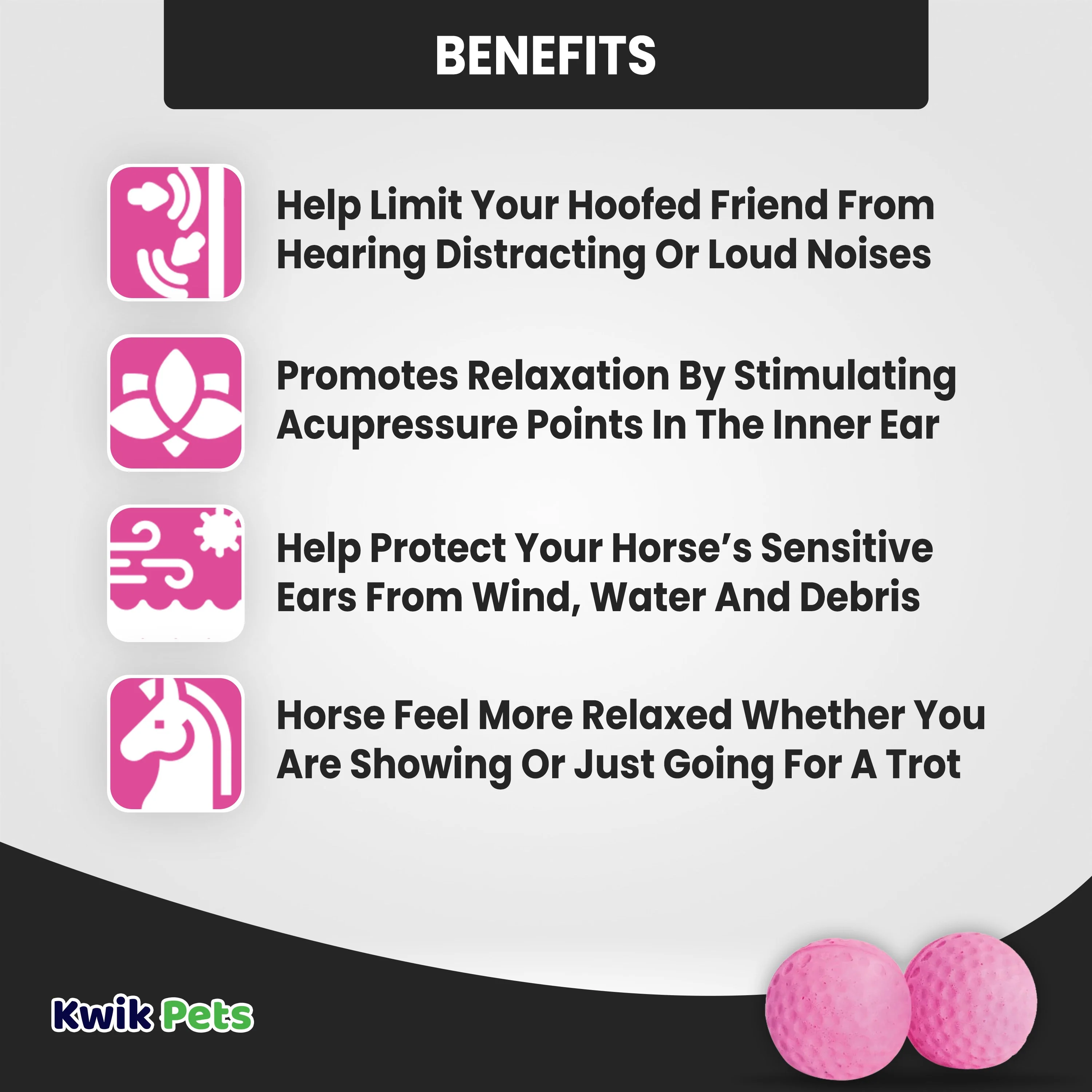 Equine Healthcare International Pony Pomms Horse Ear Plugs Pink 2 Count - Image 4