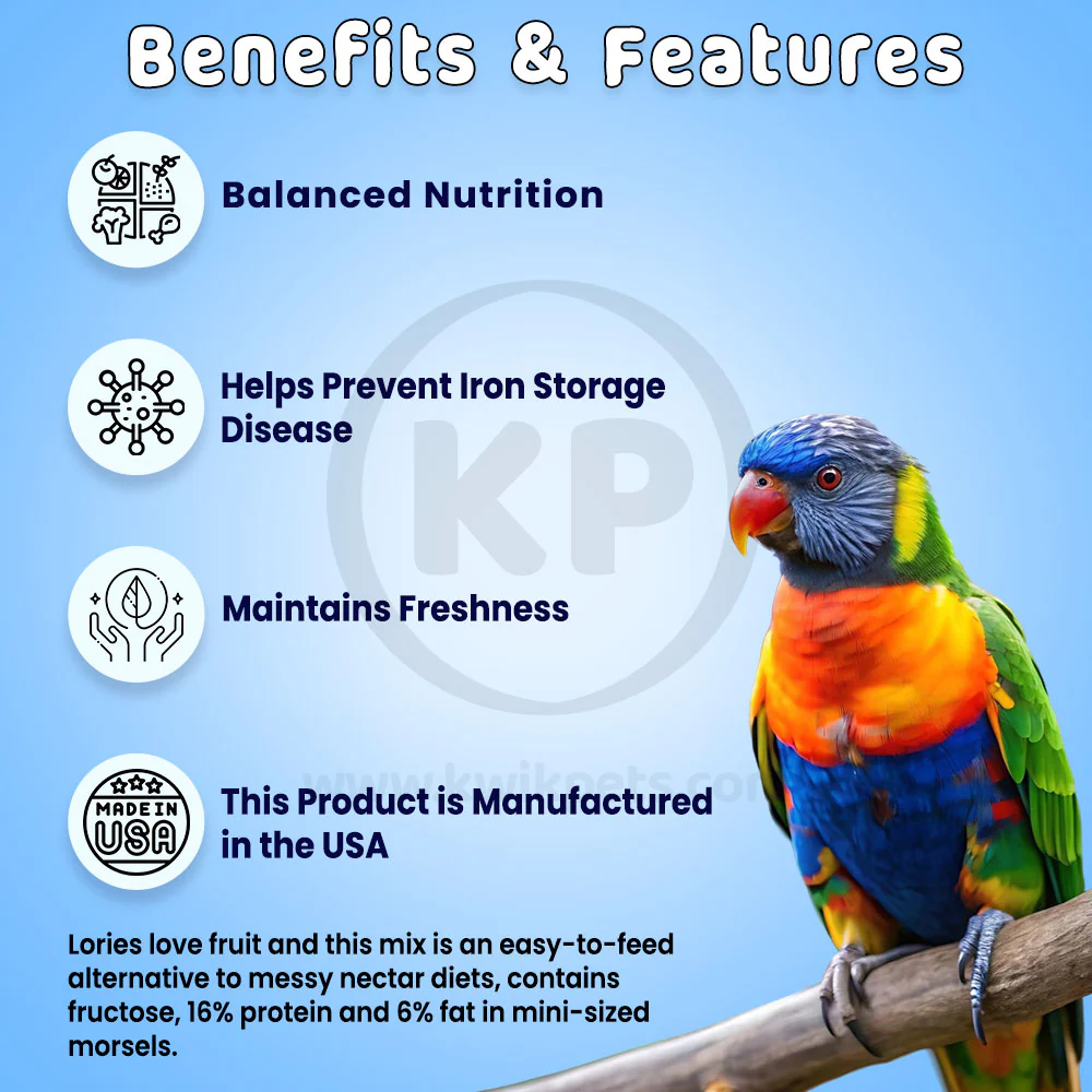 Pretty Bird Species Specific Lory Pelleted Bird Food 3-lb - Image 2