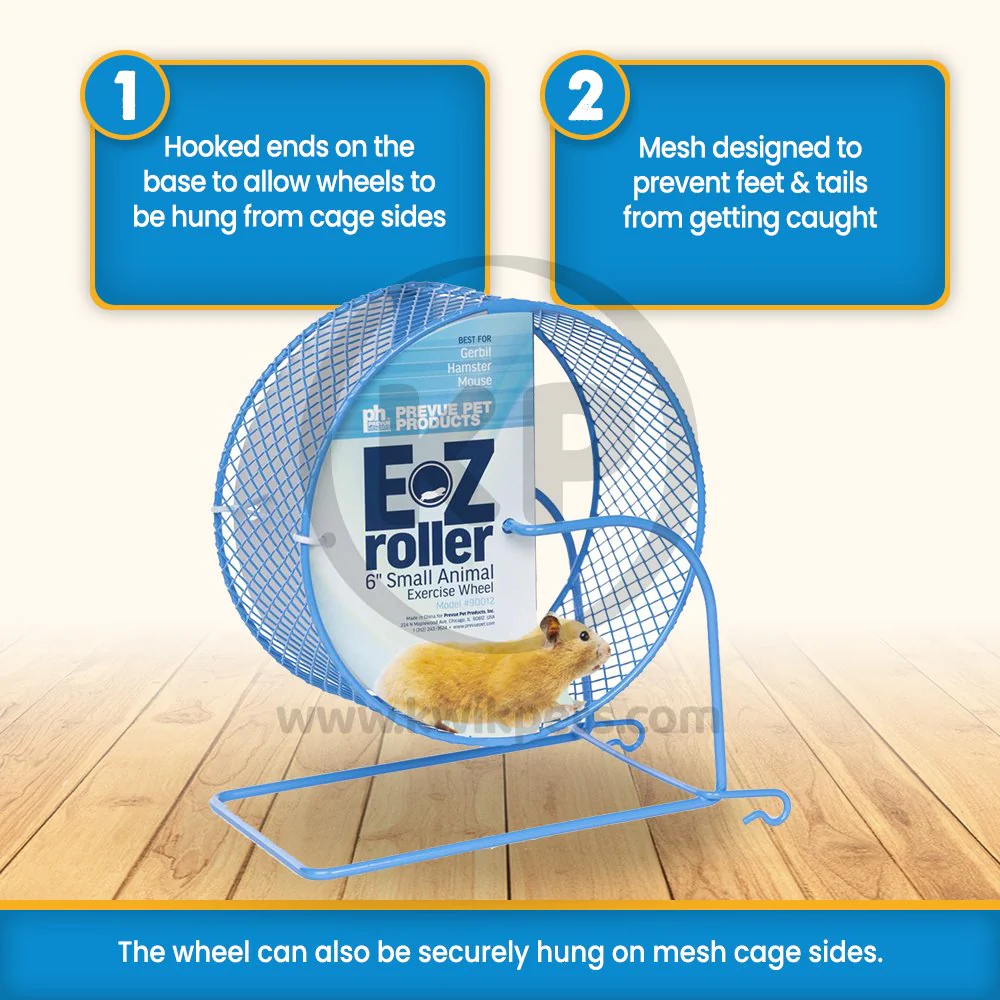 Prevue Pet Products E-Z Roller Exercise Wheel for Gerbil, Dwarf Hamster & Mouse 6-in - Image 3