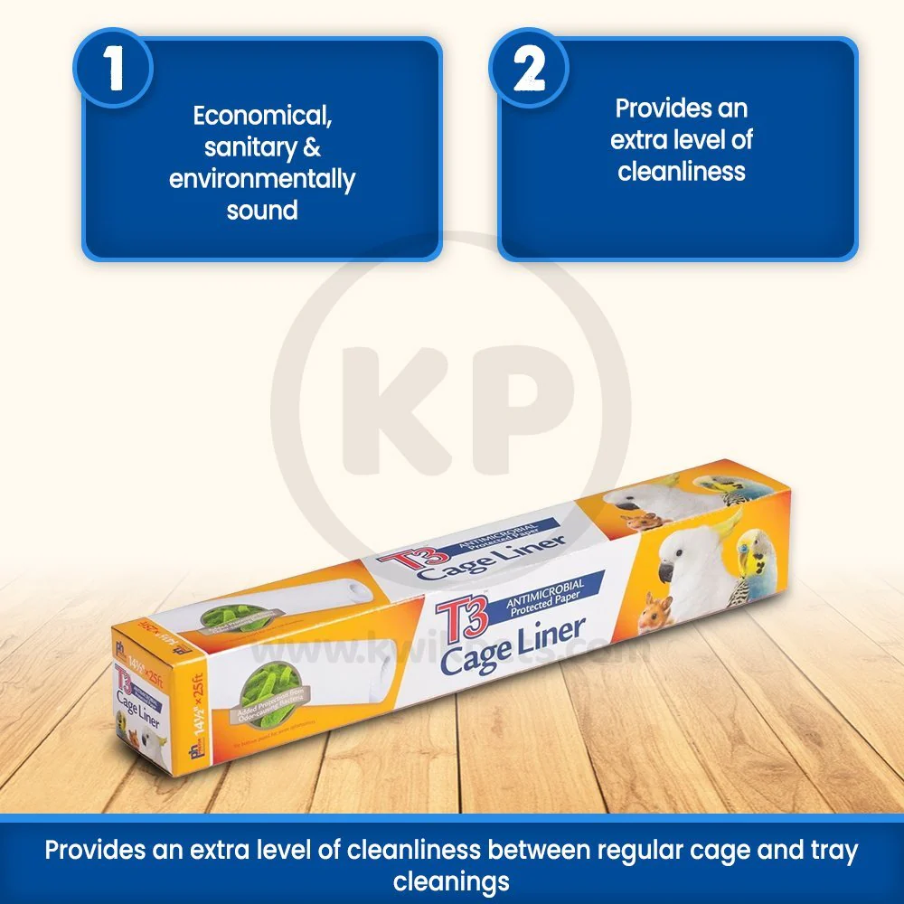 Prevue Pet Products T3 Antimicrobial Protected Paper Bird & Small Animal Cage Liner 14.5 in X 25 ft - Image 3