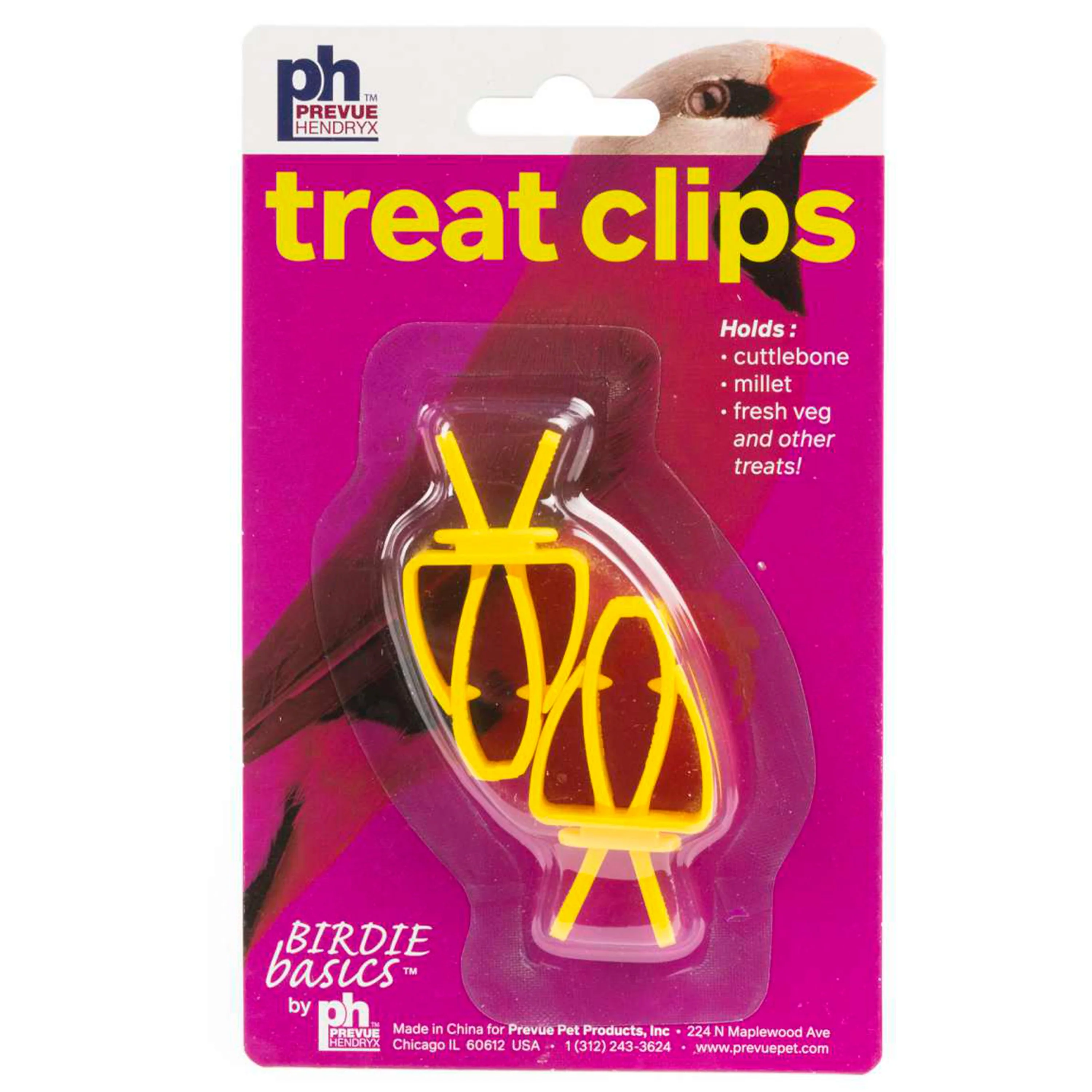 Prevue Pet Products Treat Clips for Birds Yellow 2 Count