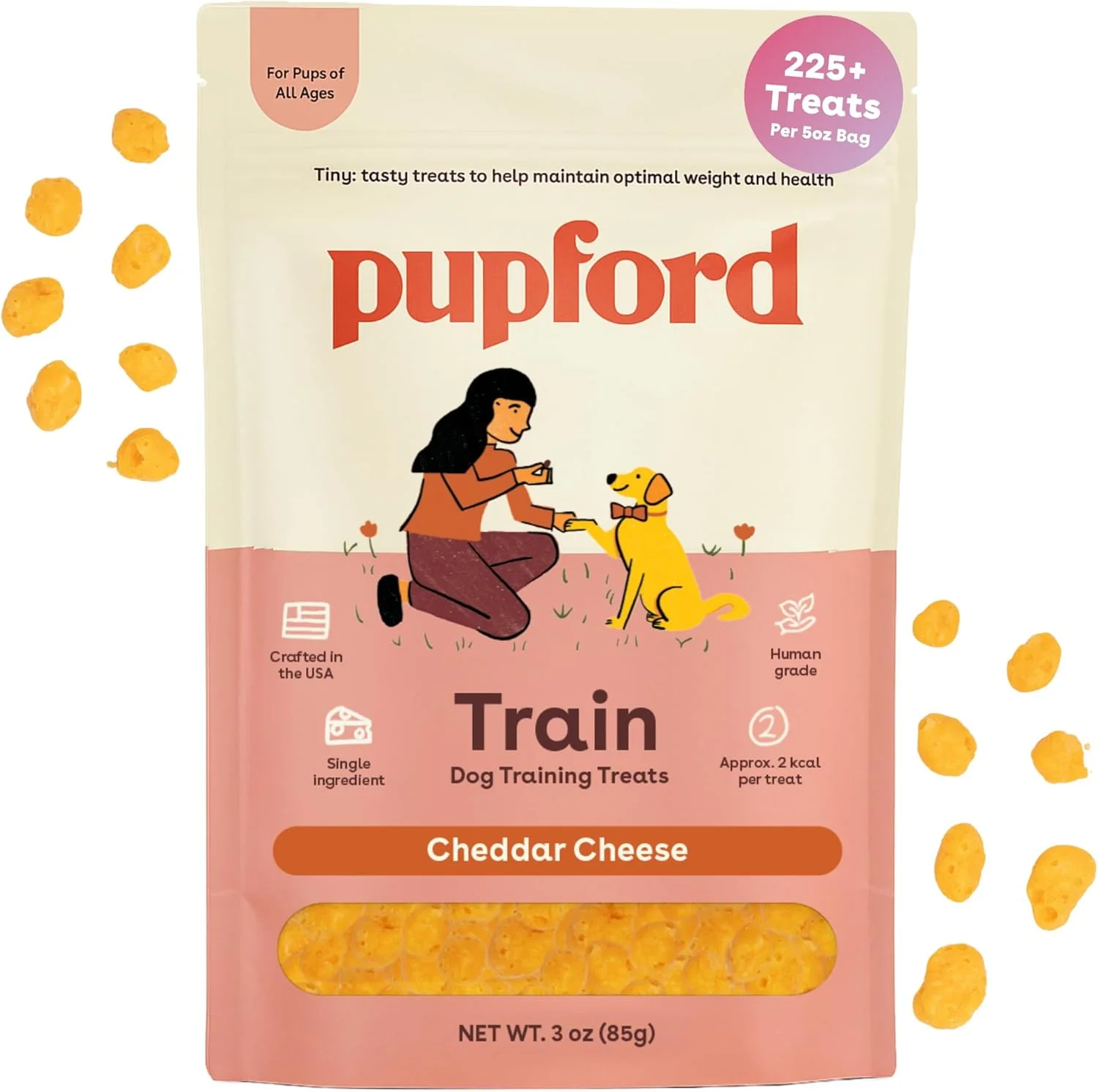 Pupford Freeze-Dried Cheddar Training Dog Treats 3-oz