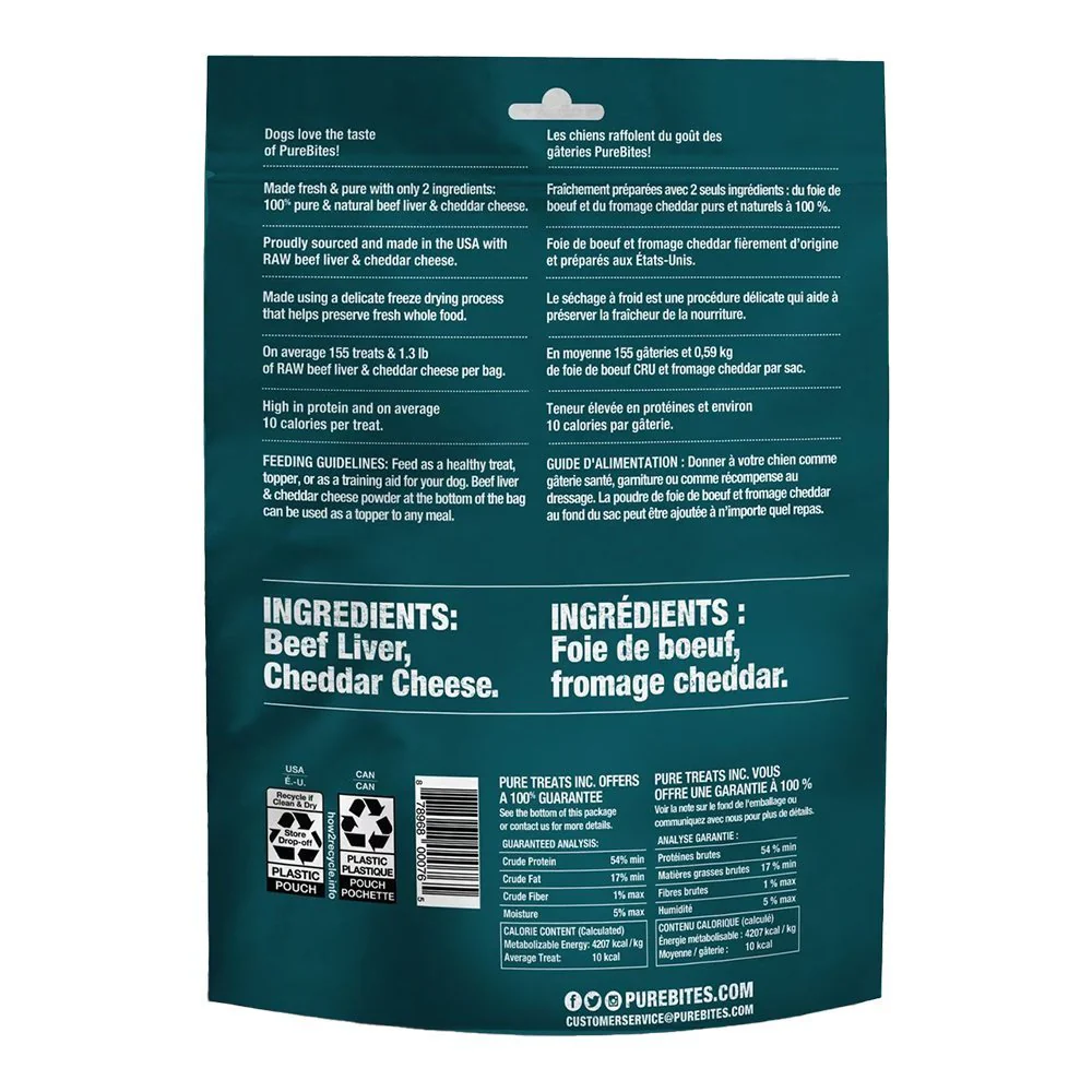 PureBites Beef & Cheese Freeze-Dried Dog Treats 8.8-oz - Image 2