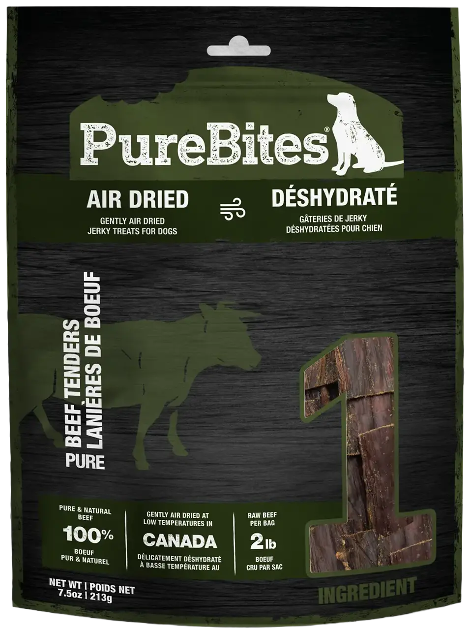 PureBites Beef Tenders Air-Dried Pure Jerky Dog Treats 7.5-oz