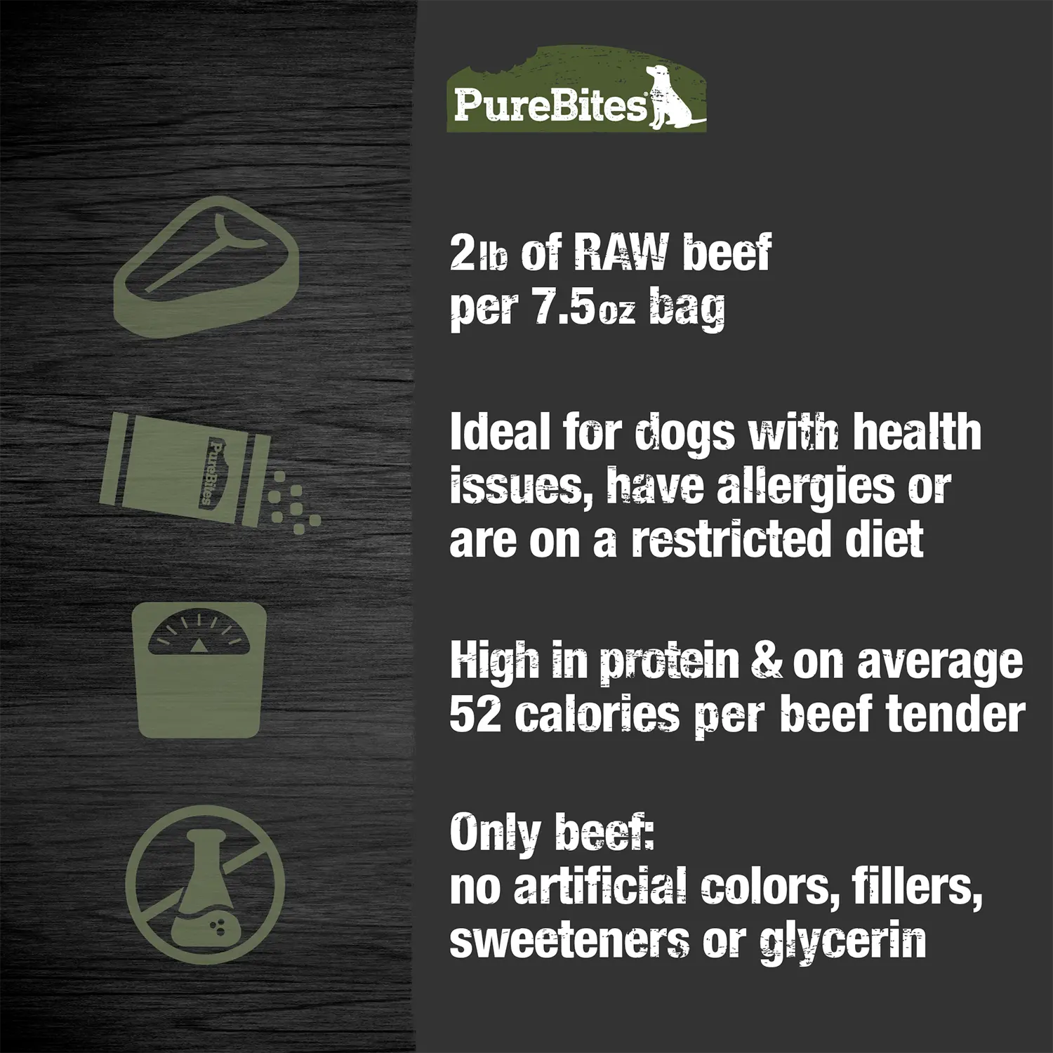 PureBites Beef Tenders Air-Dried Pure Jerky Dog Treats 7.5-oz - Image 4