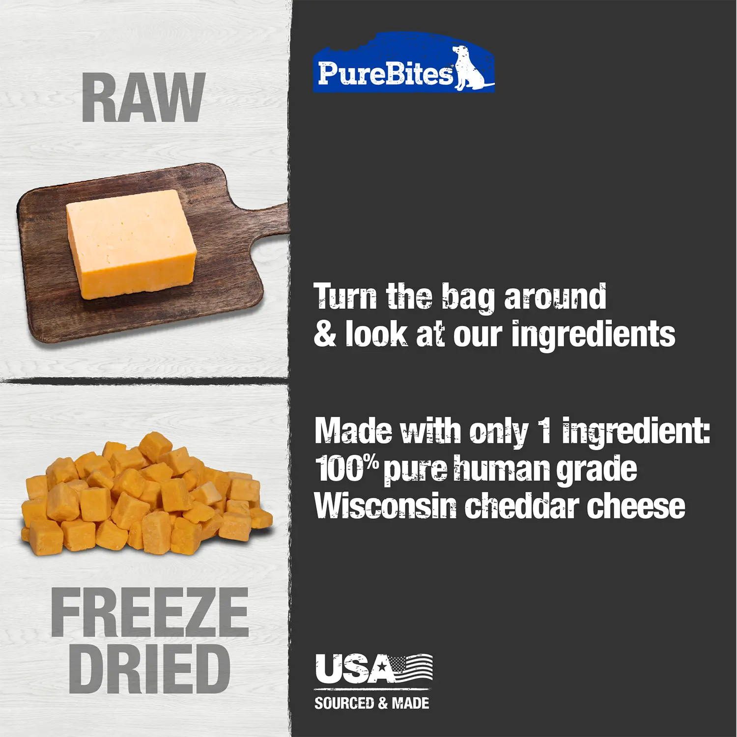 PureBites Cheddar Cheese Freeze-Dried Dog Treats 4.2-oz - Image 5
