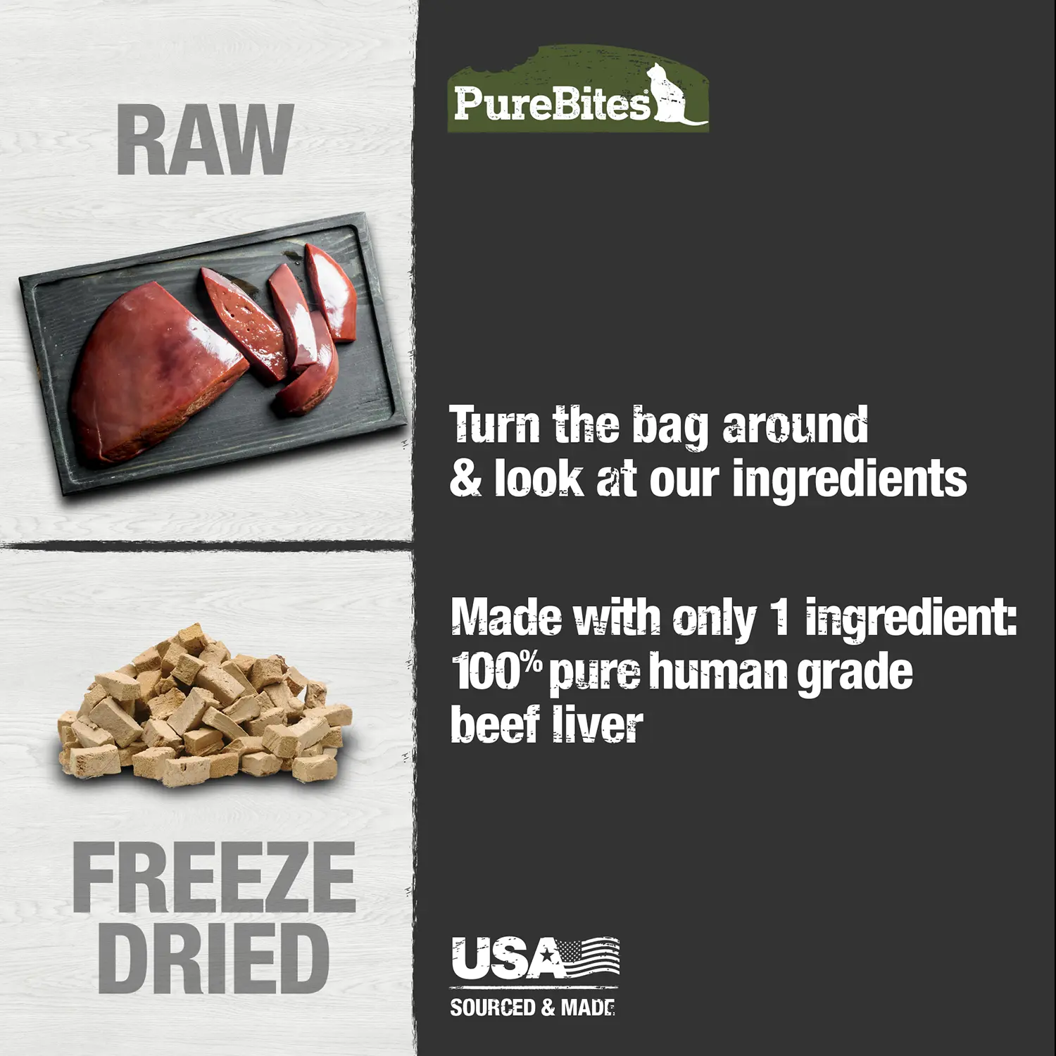 PureBites Beef Liver Freeze-Dried Cat Treats 1.55-oz - Image 5