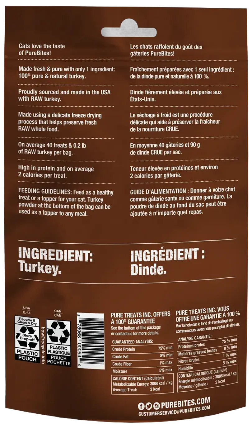 PureBites Turkey Breast Freeze-Dried Cat Treats 0.92-oz - Image 2