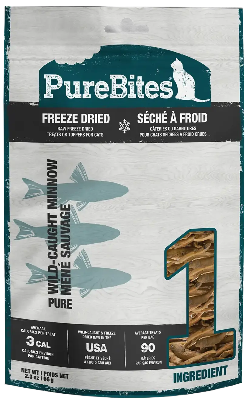 PureBites Wild-Caught Minnow Freeze-Dried Pure Cat Treats 2.3-oz