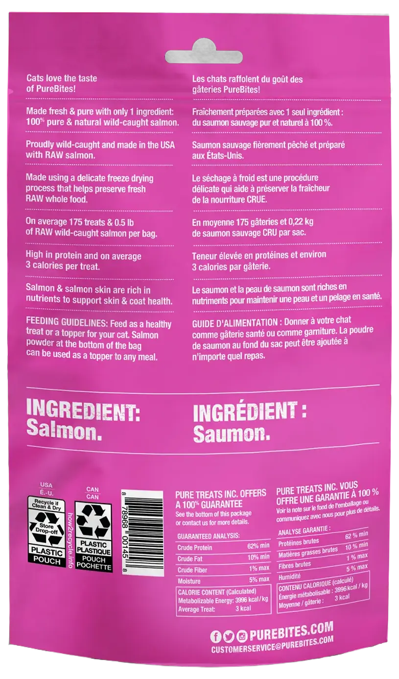 PureBites Wild-Caught Salmon Freeze-Dried Pure Cat Treats 2-oz - Image 2