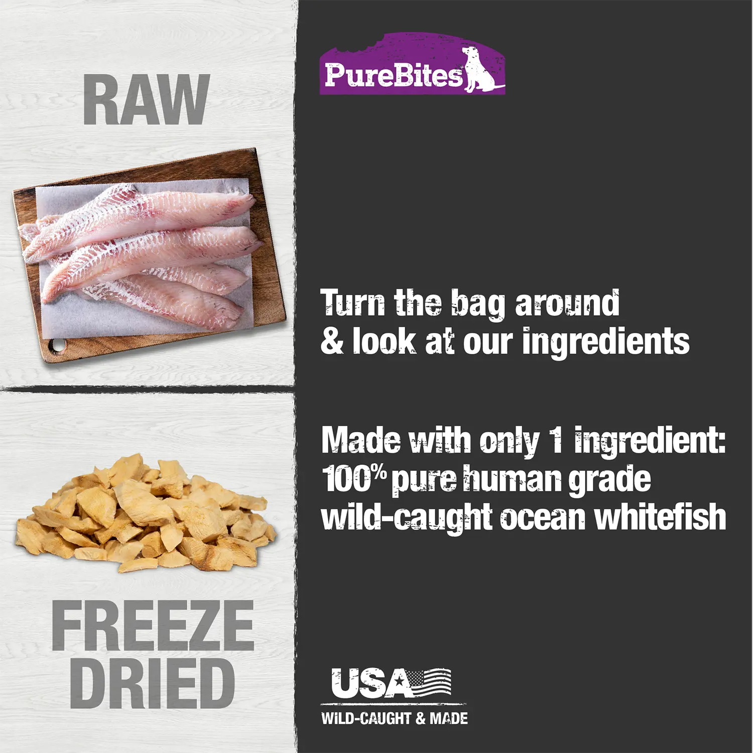 PureBites Ocean Whitefish Freeze-Dried Pure Dog Treats 1.8-oz - Image 5