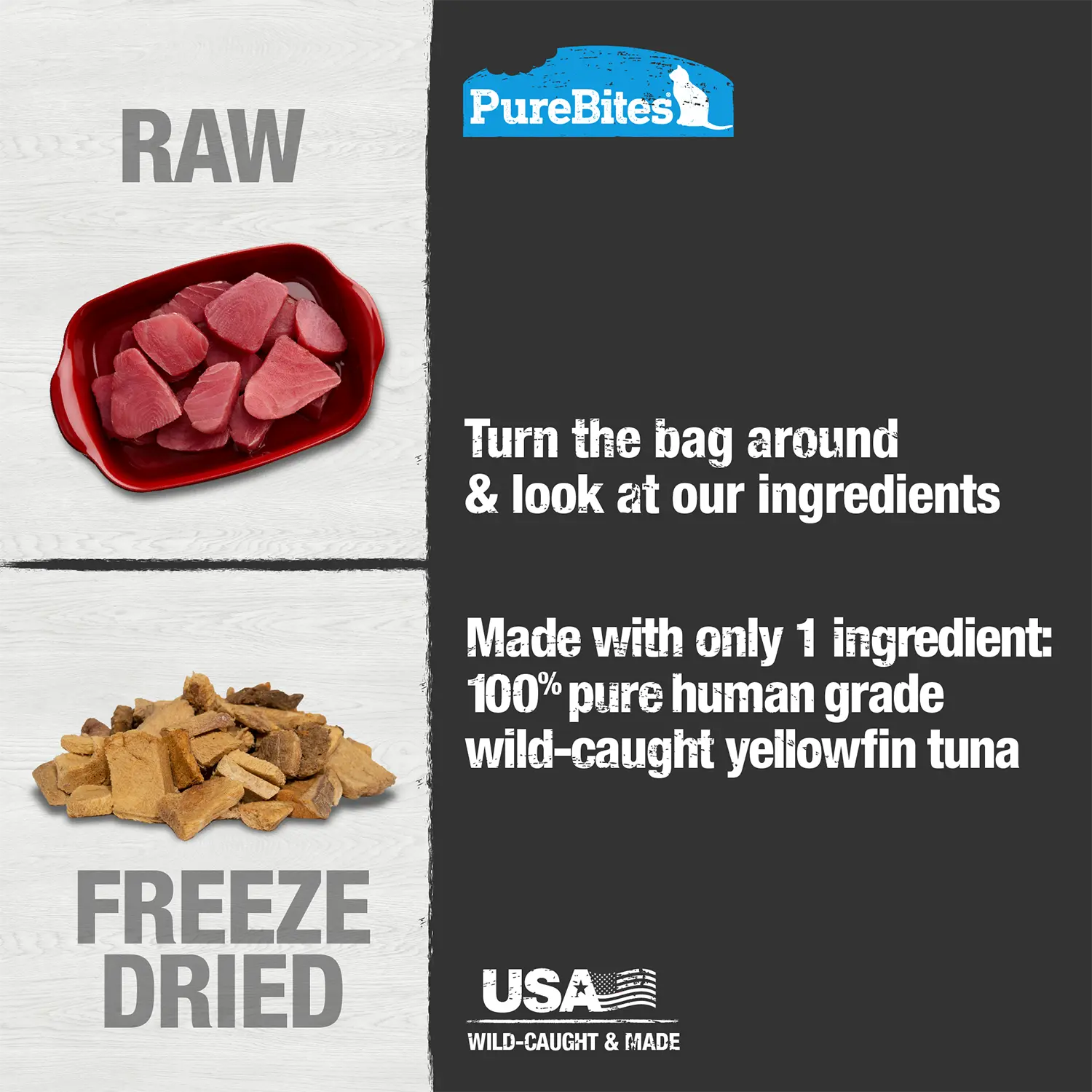 PureBites Wild-Caught Tuna Freeze-Dried Cat Treats 1.8-oz - Image 5