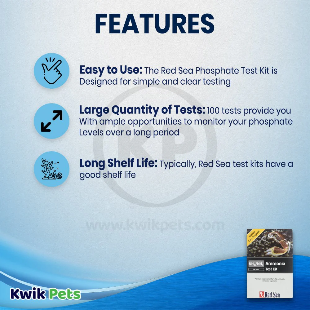 Red Sea Marine Care Program Ammonia Test Kit 100 Tests for Aquarium - Image 2