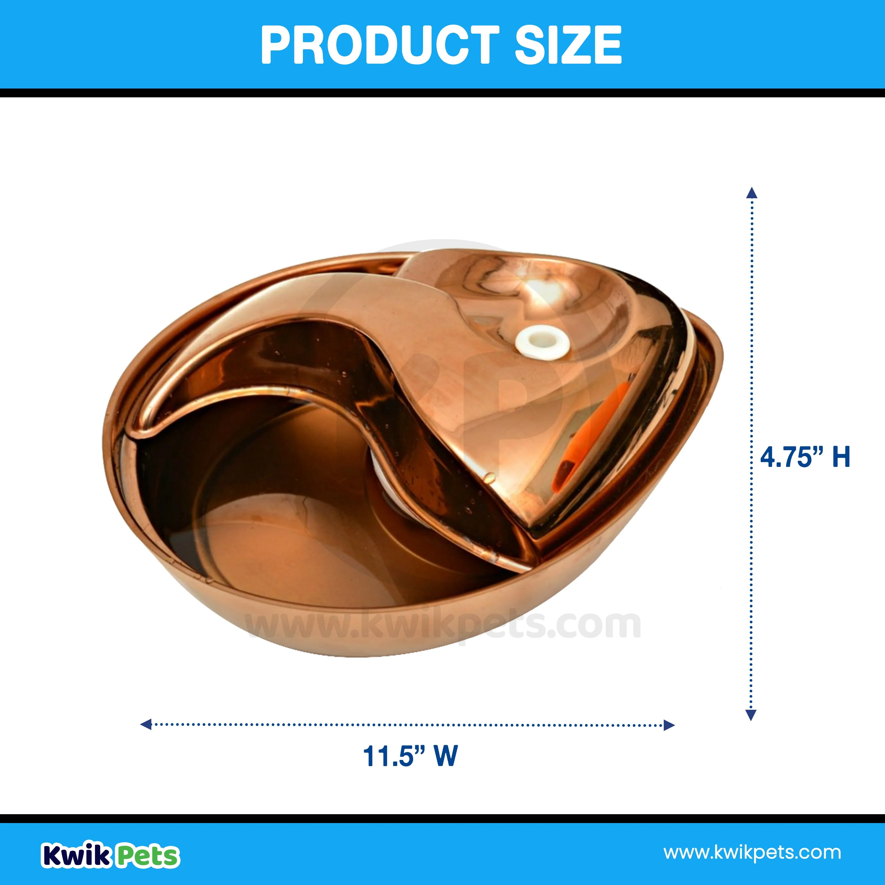 Pioneer Pet Raindrop Rose Gold Stainless Steel Dog & Cat Drinking Fountain 60-oz - Image 3