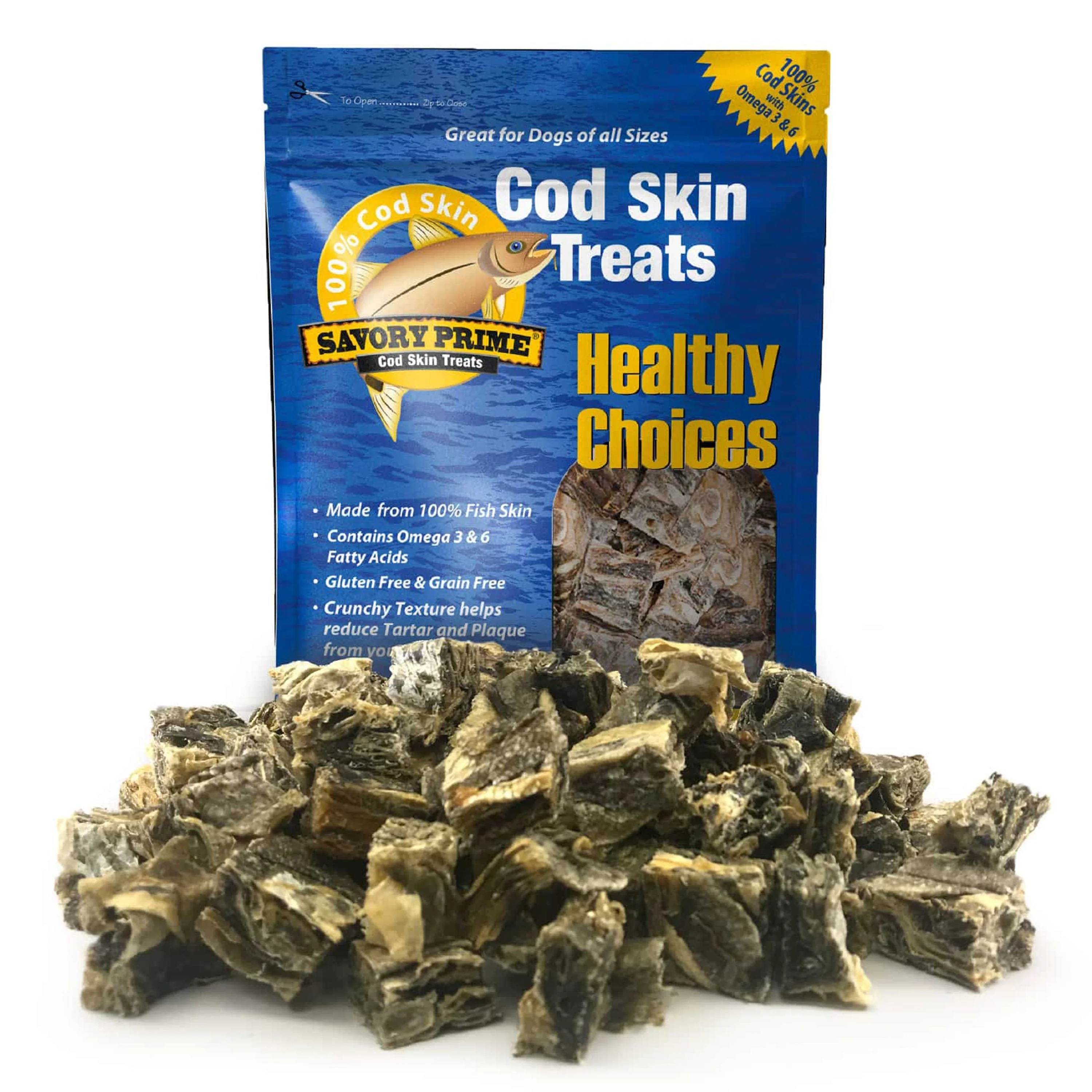 Savory Prime Cod Skin Crunchy Bites Dog Treats 16-oz - Image 6